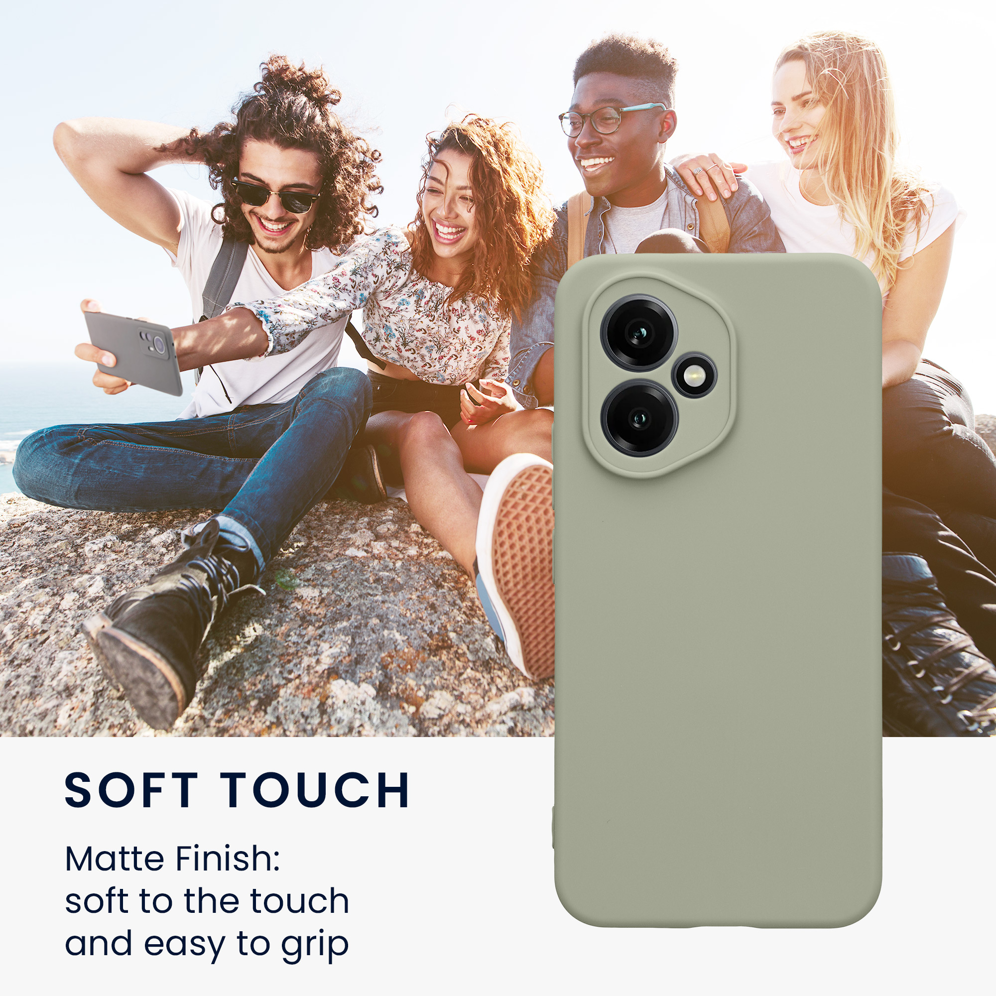 Kryt na mobil HONOR 400 kwmobile TPU šedo-zelená