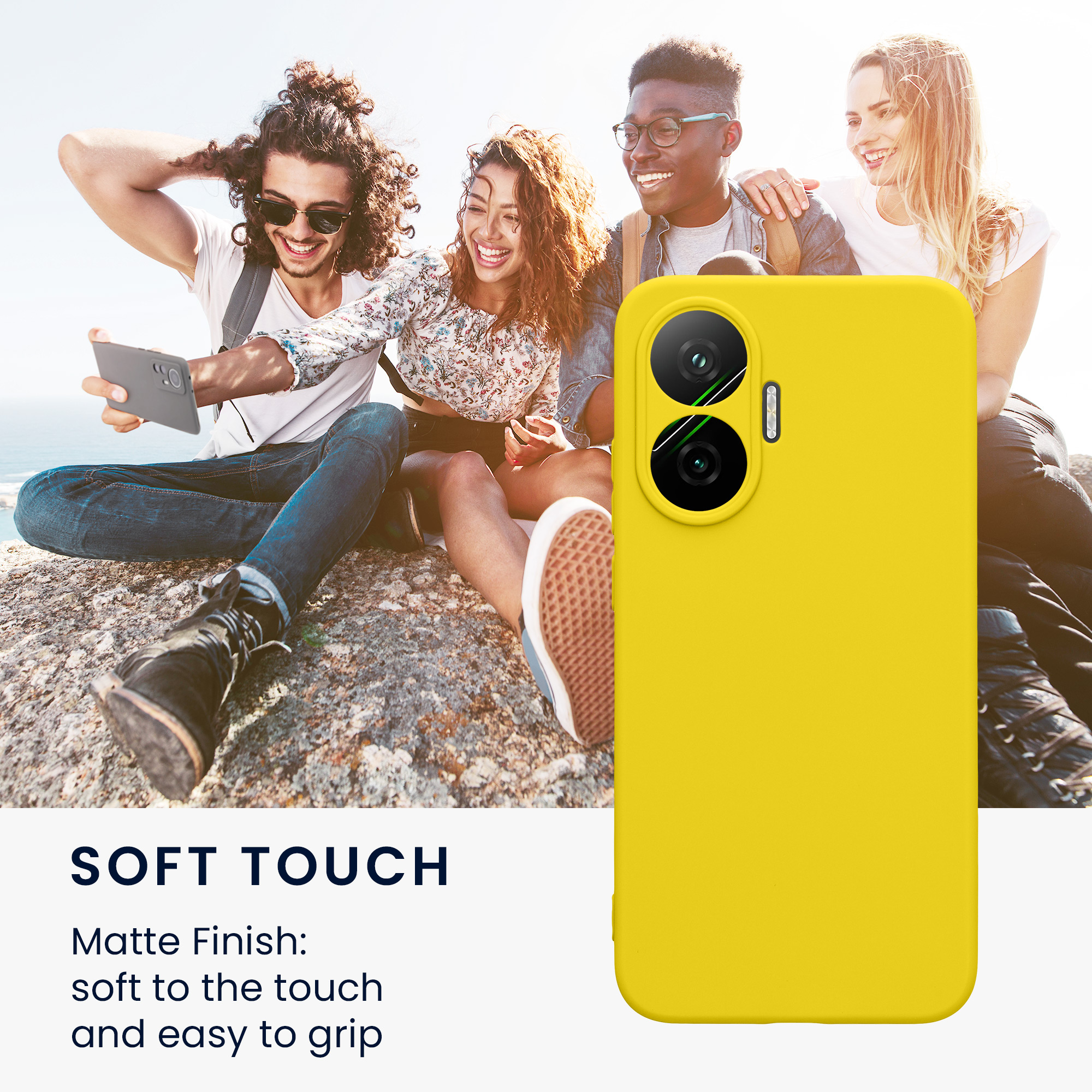 Kryt Xiaomi Poco F7 silikonový TPU zářivě žlutá kwmobile
