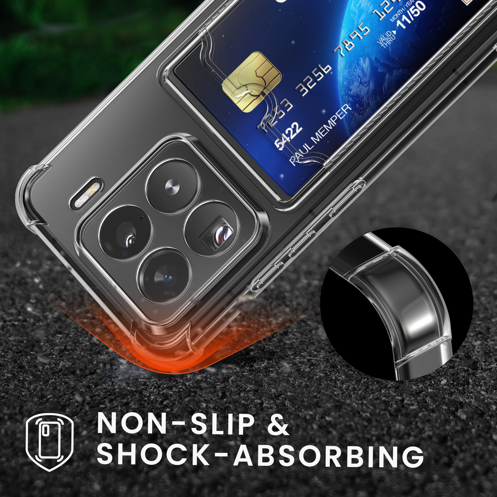 Kryt na mobil Xiaomi 15 Pro kwmobile Card Slot transparentní