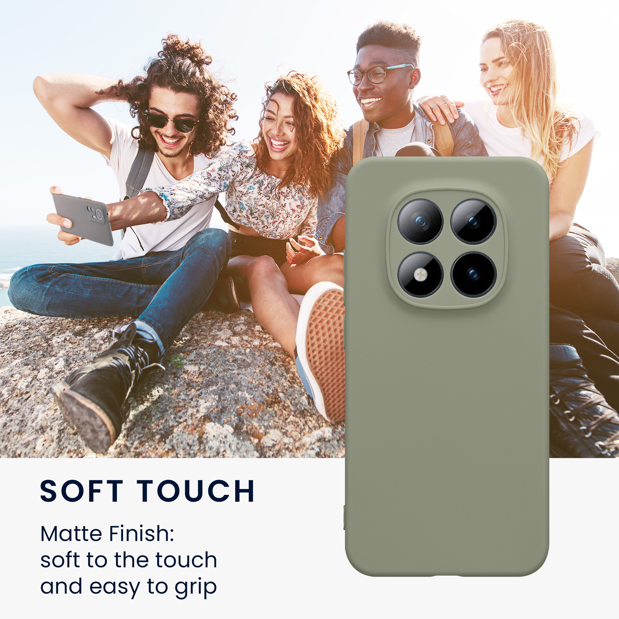 TPU kryt kwmobile pro Xiaomi Redmi Note 15 Pro 5G - šedozelená