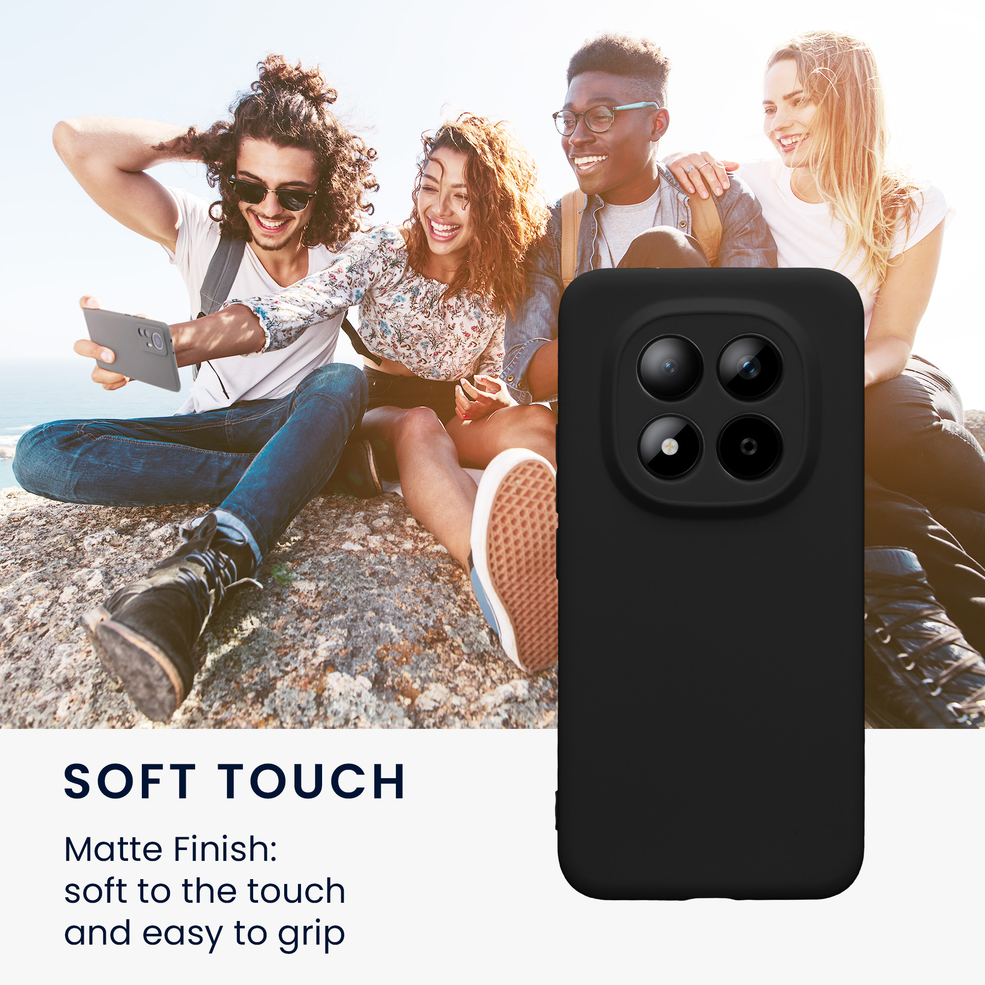 TPU kryt kwmobile pro Xiaomi Redmi Note 15 Pro+ 5G / Poco M8 Pro 5G - matná černá