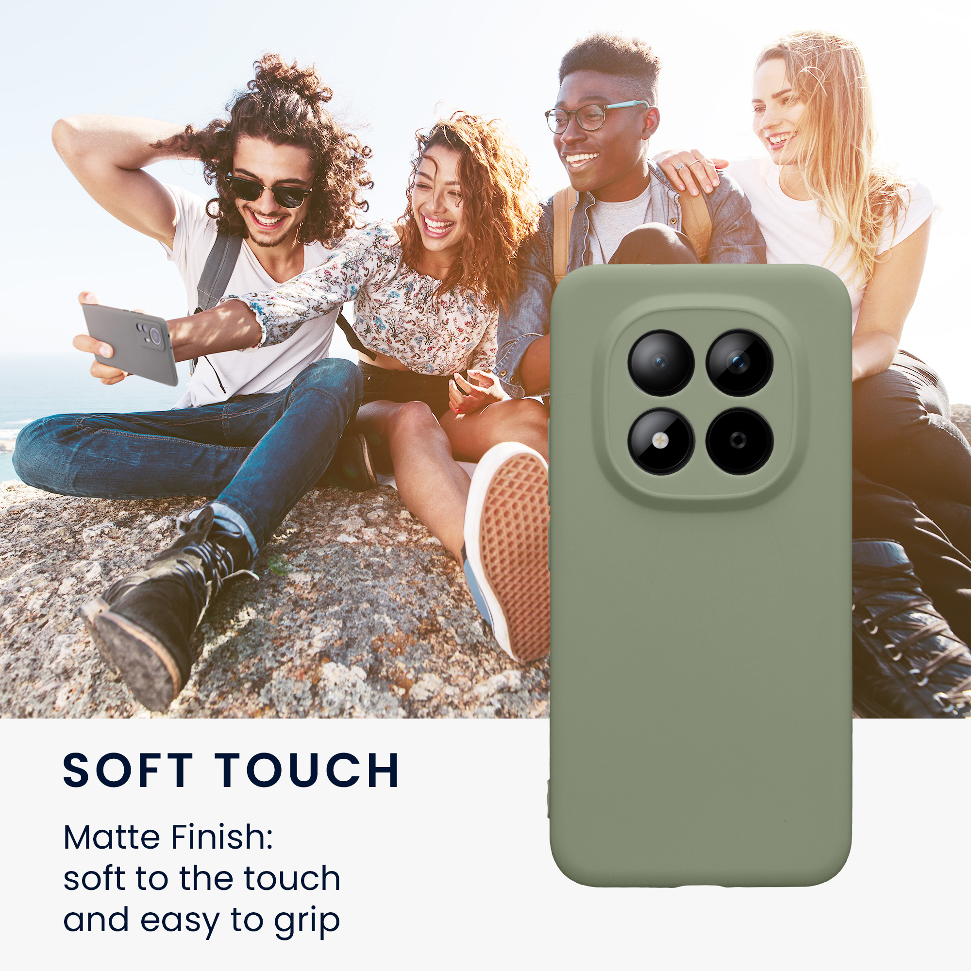 TPU kryt kwmobile pro Xiaomi Redmi Note 15 Pro+ 5G / Poco M8 Pro 5G - šedozelená