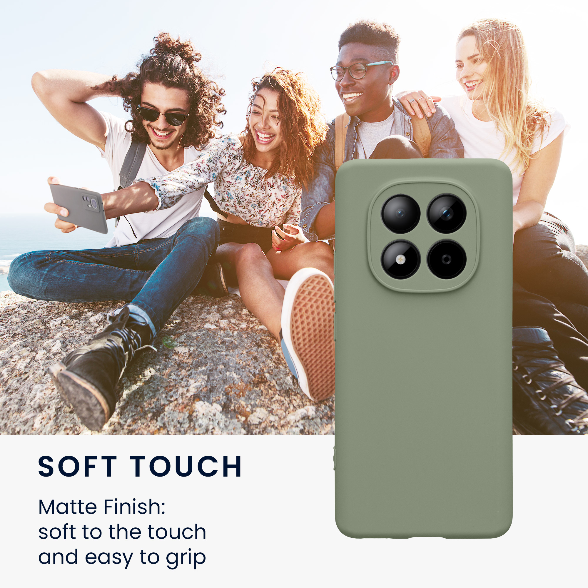 TPU kryt kwmobile pro Xiaomi Redmi Note 15 4G / Redmi Note 15 5G / Poco M8 5G - šedozelená