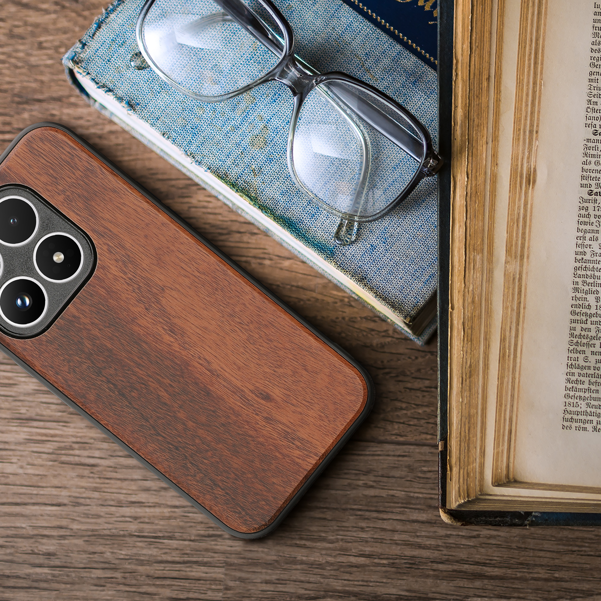 Dřevěné pouzdro pro Xiaomi 17 kwmobile - tvrdý obal vintage hnědá / hnědá