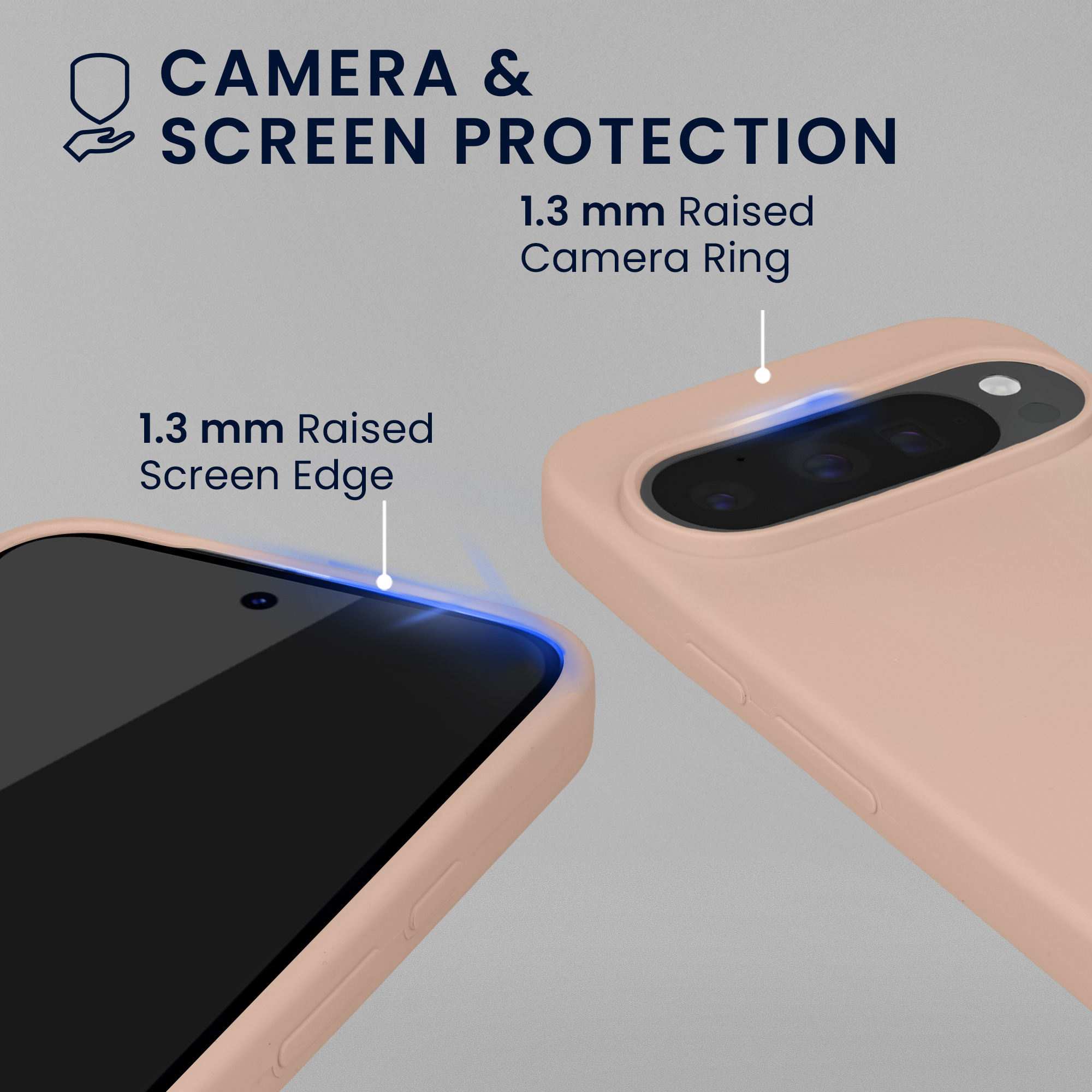 Pouzdro pro Google Pixel 10 / Pixel 10 Pro se 2 tvrzenými ochrannými skly kwmobile - matná starorůžová
