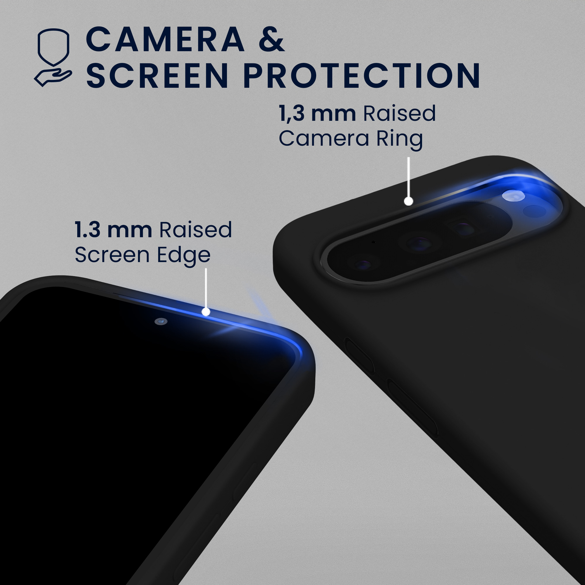 Pouzdro pro Google Pixel 9 / Pixel 9 Pro se 2 tvrzenými ochrannými skly kwmobile - černá