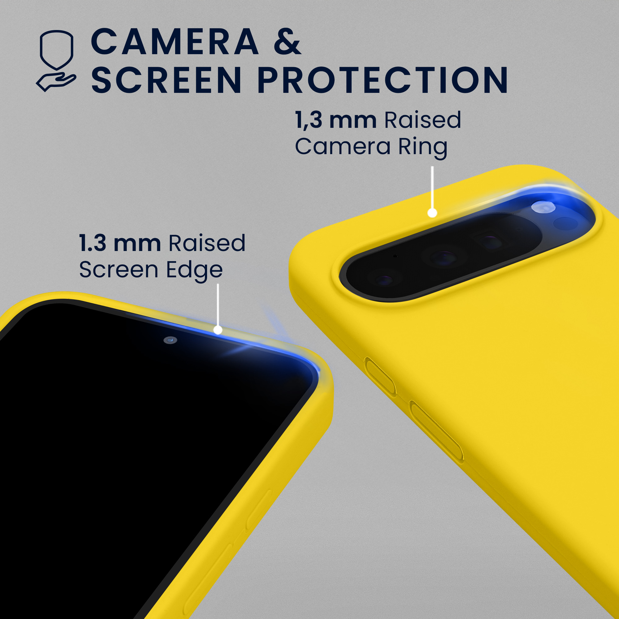 Kryt s tvrzeným sklem na mobil Google Pixel 9 / 9 Pro - kwmobile, zářivě žlutý