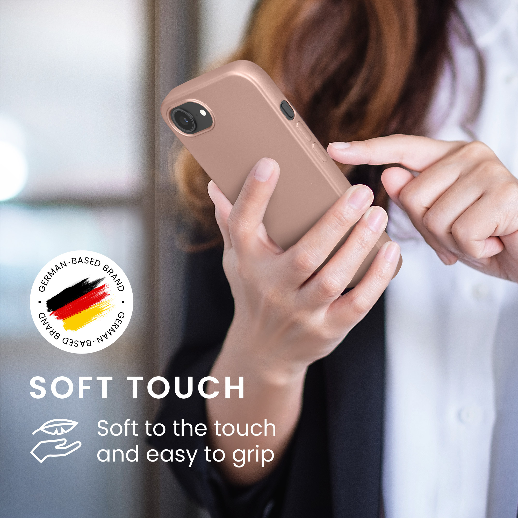 Pouzdro pro Apple iPhone 17e / iPhone 16e kwmobile metalické TPU - metalická růžové zlato