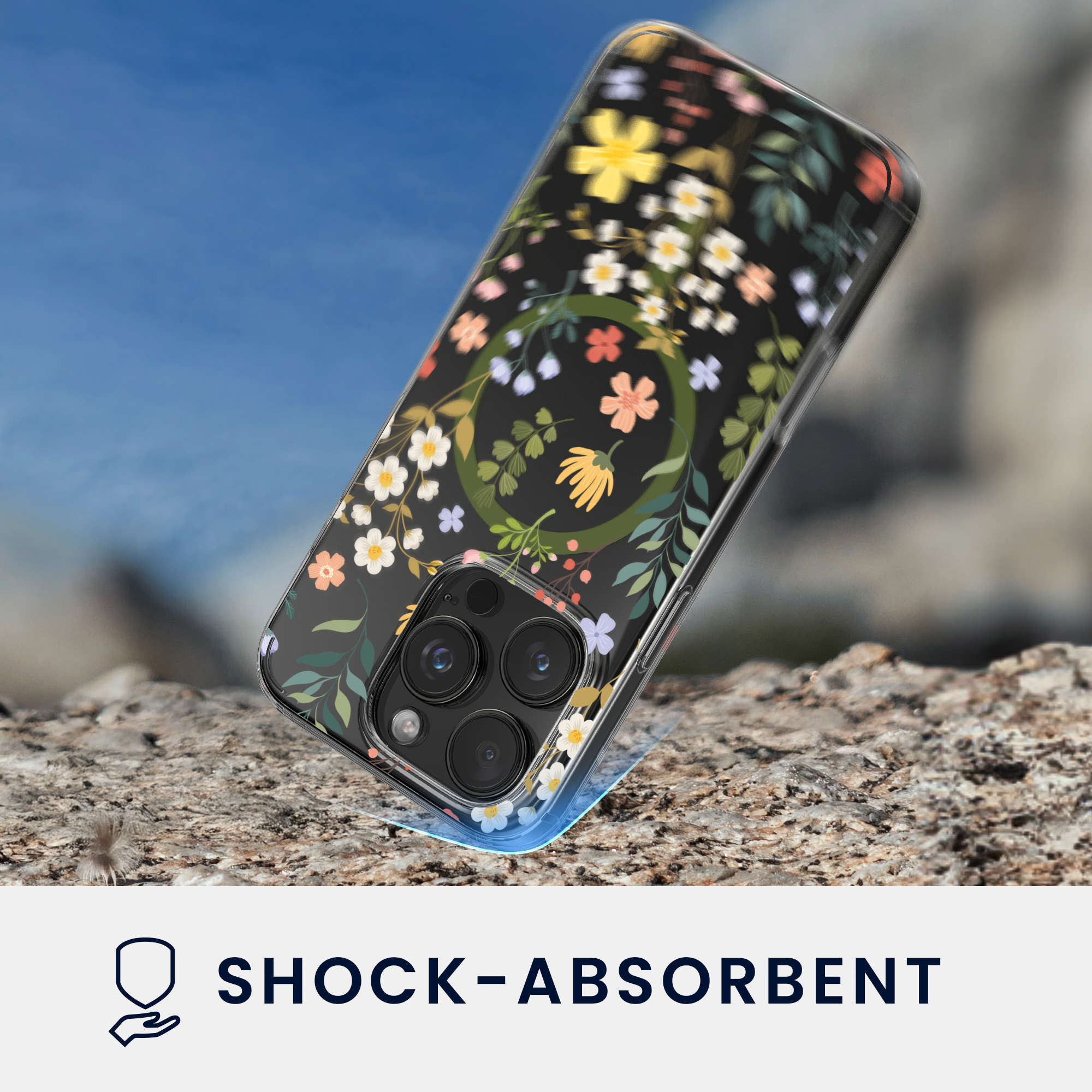 Čiré pouzdro na telefon pro Apple iPhone 16 Pro kwmobile MagSafe TPU - motiv okouzlující květiny