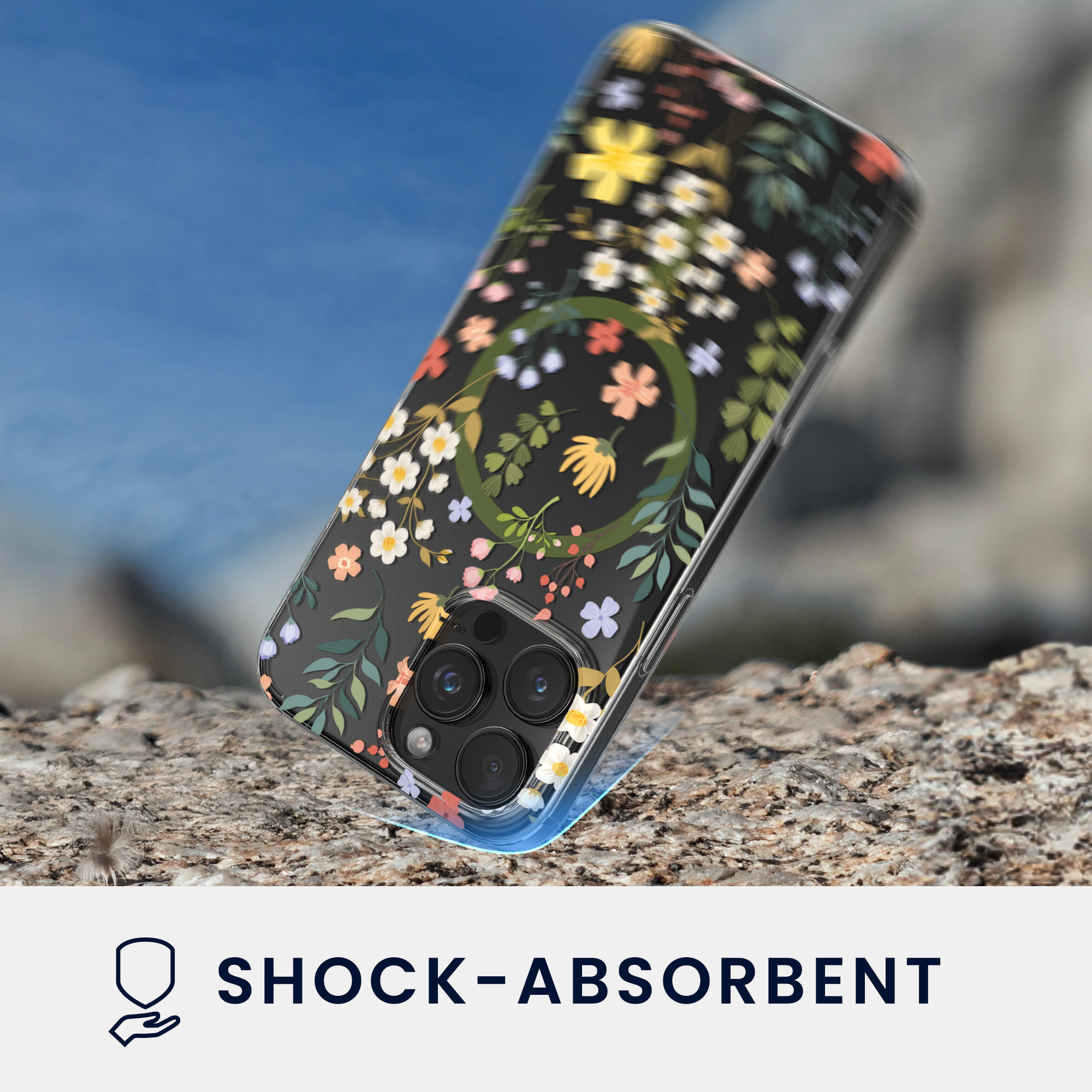 Čiré pouzdro na telefon pro Apple iPhone 16 Pro Max kwmobile MagSafe TPU - motiv okouzlující květiny