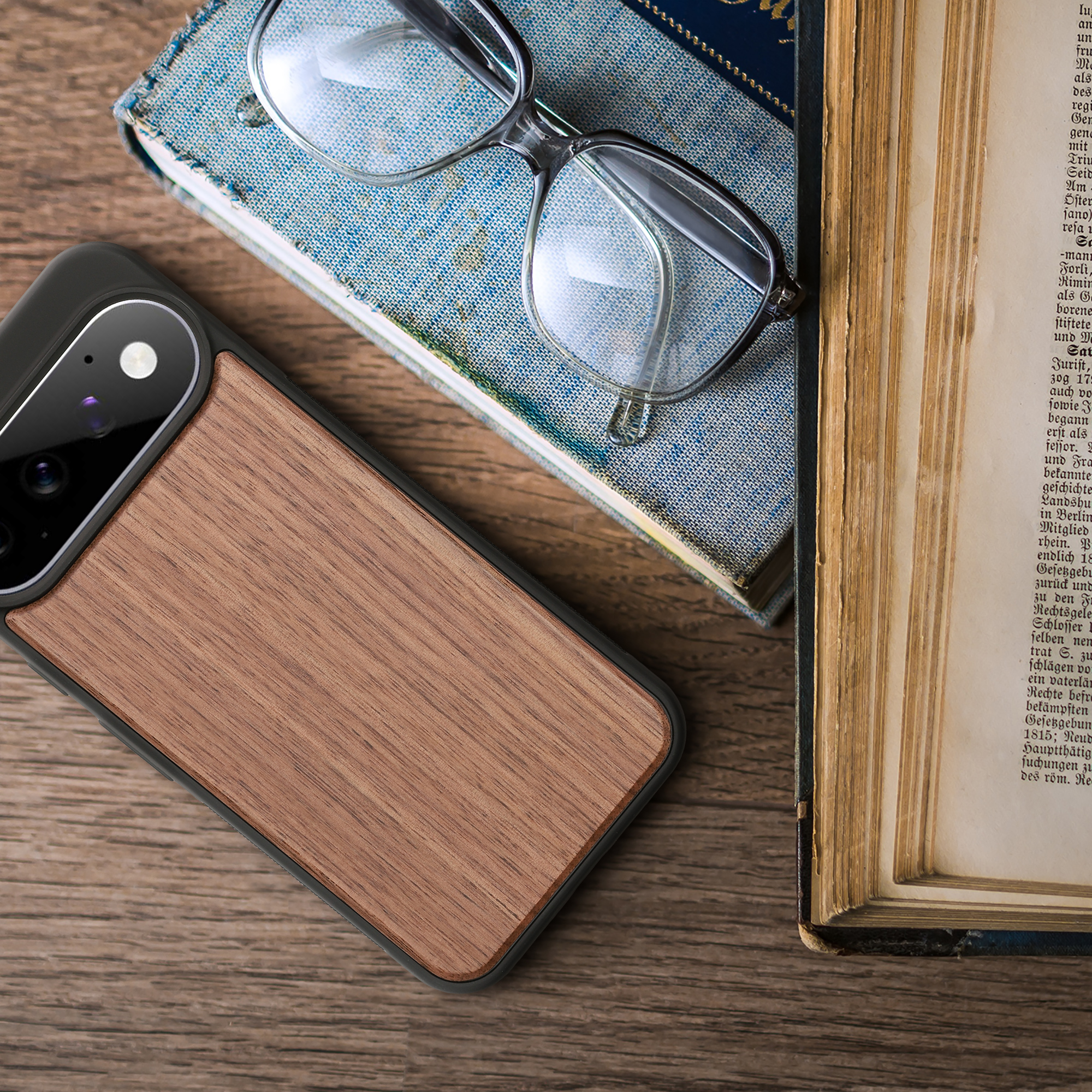Dřevěné pouzdro pro Google Pixel 11 Pro XL kwmobile - tvrdý obal v tmavě hnědé barvě