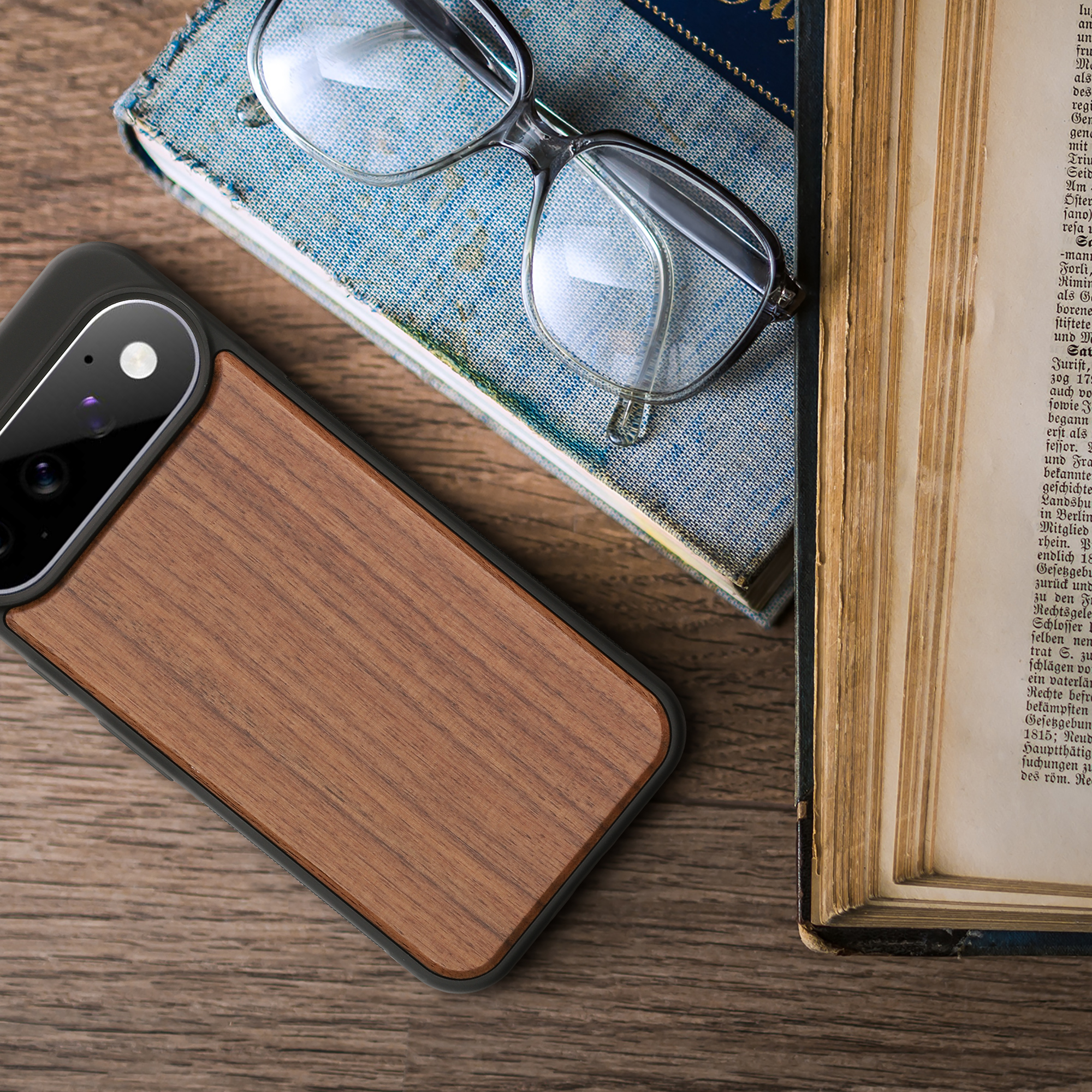 Dřevěné pouzdro pro Google Pixel 11 Pro kwmobile - tvrdý obal v tmavě hnědé barvě