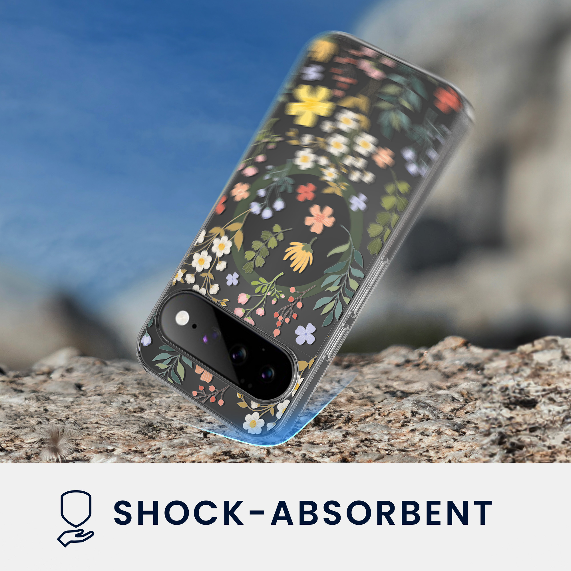Čiré pouzdro na telefon pro Google Pixel 11 kwmobile MagSafe TPU - motiv okouzlující květiny