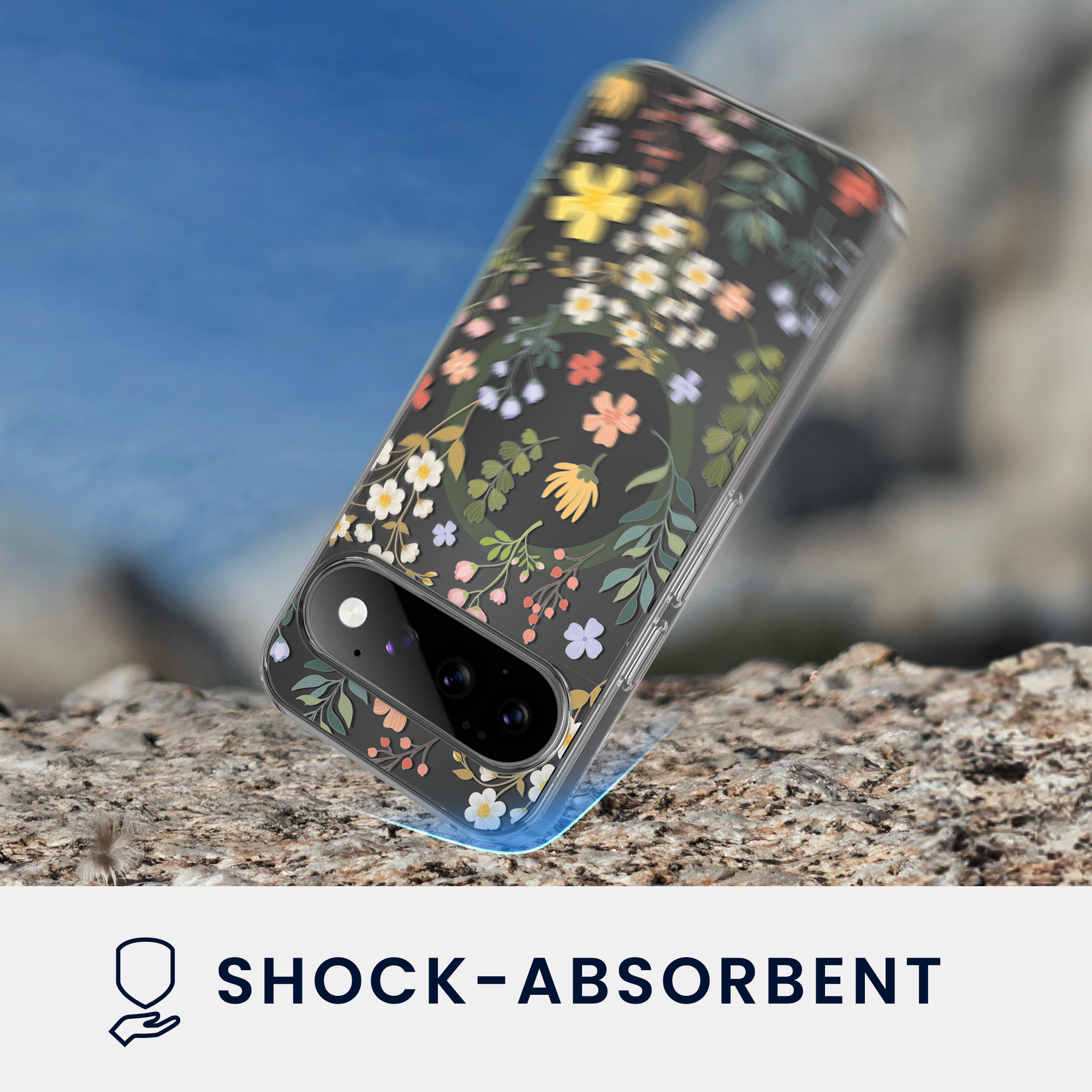 Čiré pouzdro na telefon pro Google Pixel 11 Pro kwmobile MagSafe TPU - motiv okouzlující květiny
