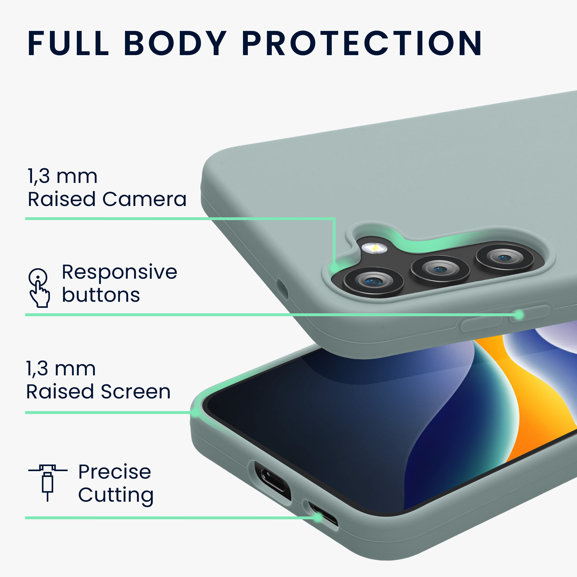 Silikonový kryt na mobil Galaxy S23 FE kwmobile mátová Cool Mint