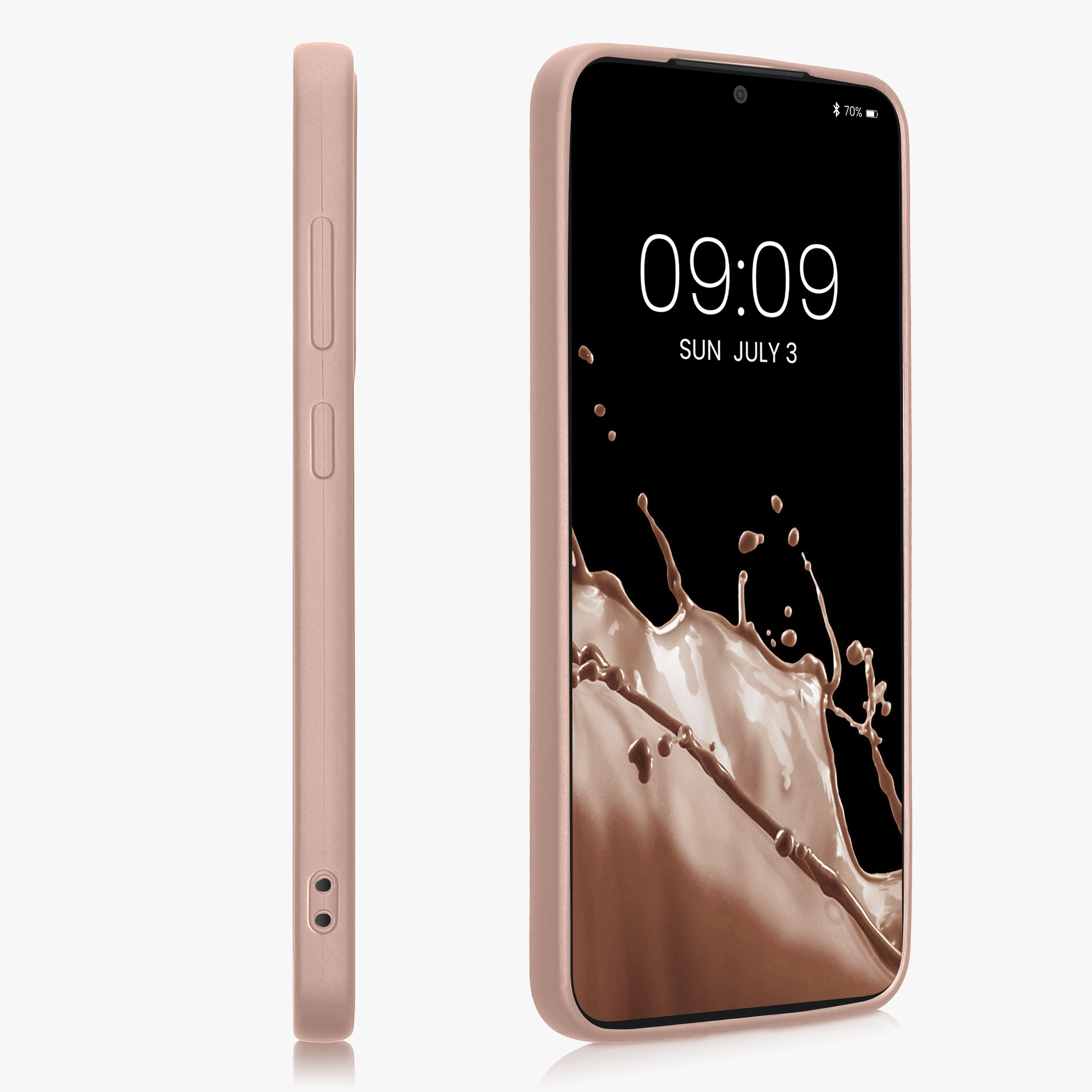 Metalický kryt na mobil Galaxy S24 kwmobile metalická růžově zlatá