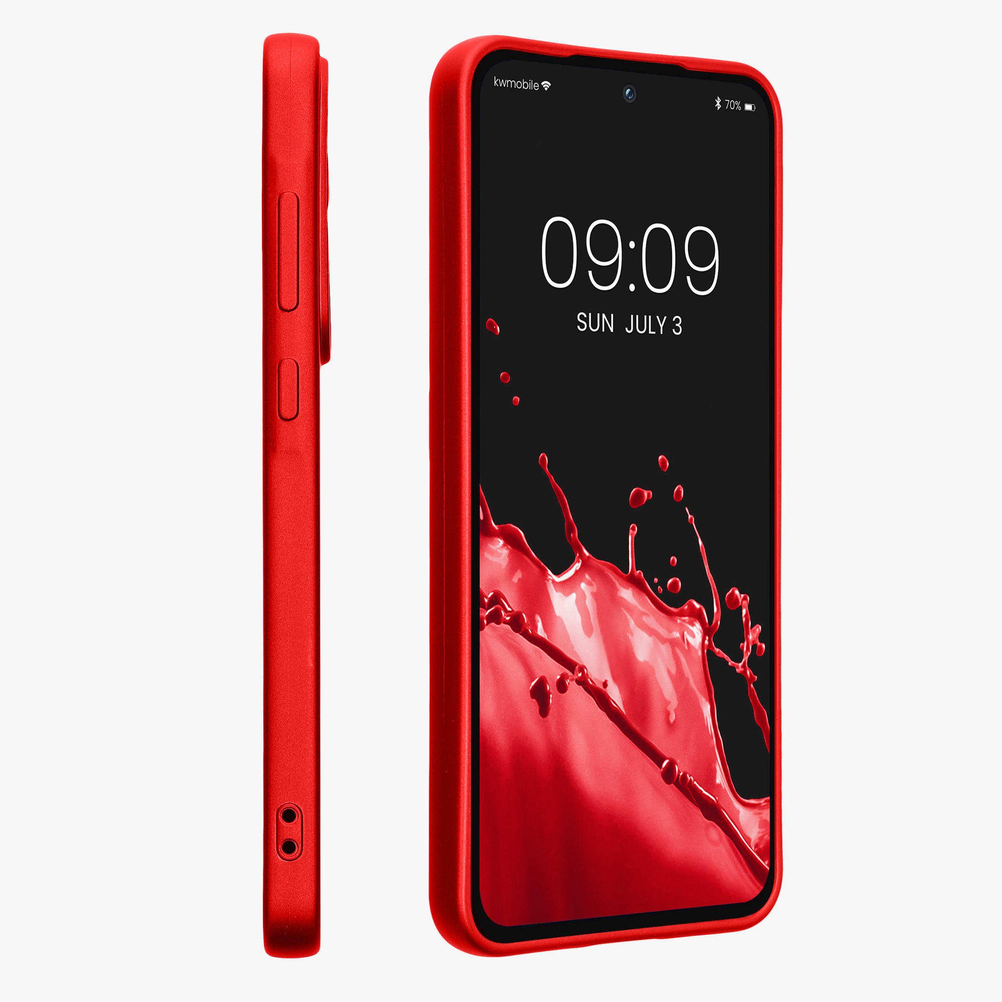 Kryt na mobil Samsung Galaxy A55 5G kwmobile TPU metalický Metalická tmavě červená