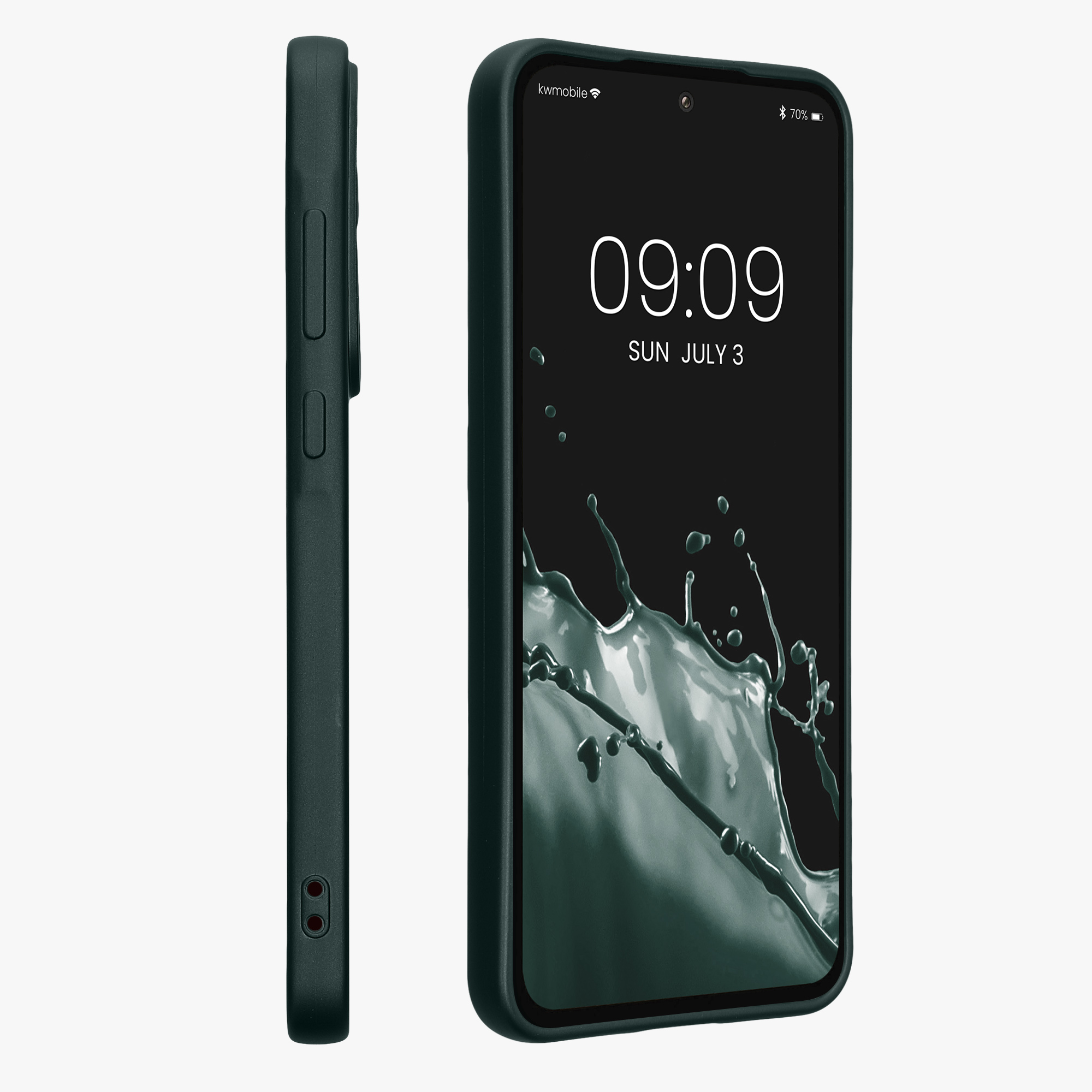 Pouzdro pro Samsung Galaxy A55 5G kwmobile tenké metalické silikonové - metalická petrolejová