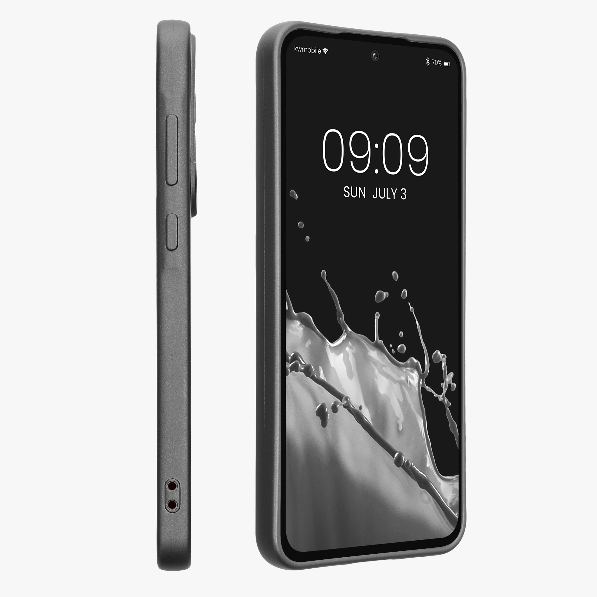 Kryt na mobil Samsung Galaxy A55 5G kwmobile TPU metalický Metalická šedá