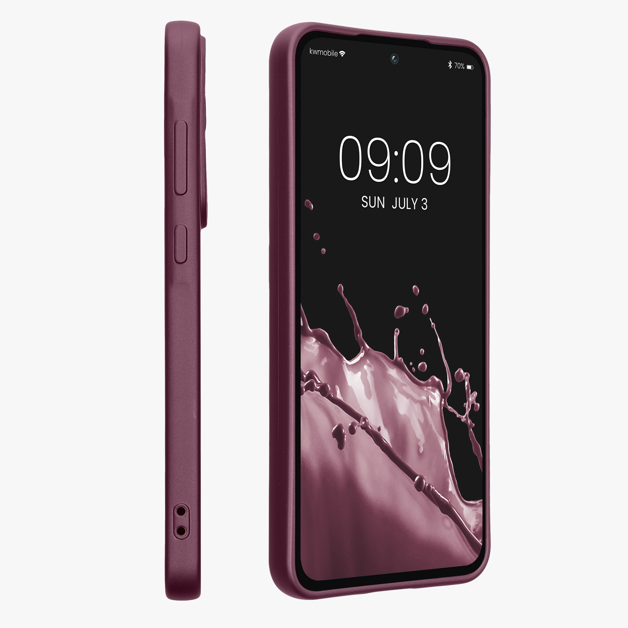 Kryt na mobil Samsung Galaxy A55 5G kwmobile TPU metalický Metalická levandulová