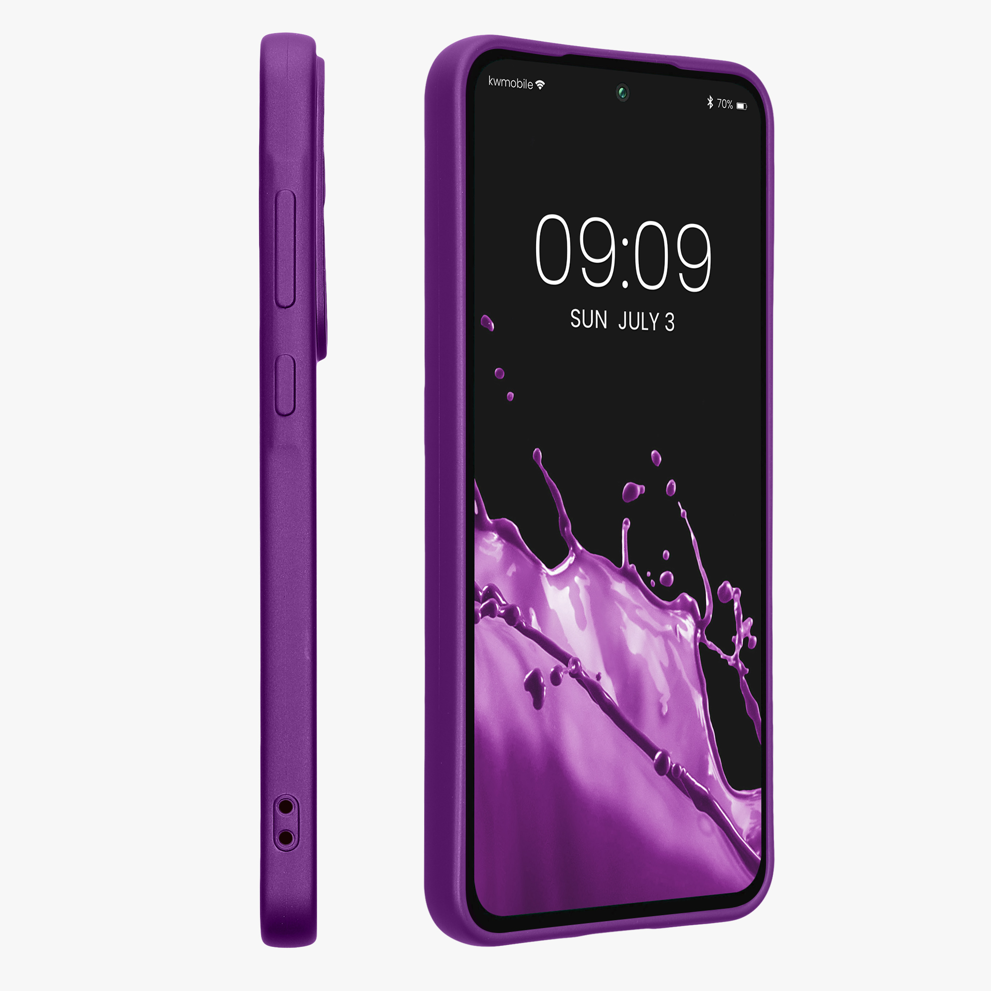 Kryt na mobil Samsung Galaxy A55 5G kwmobile TPU metalický Metalická fialová