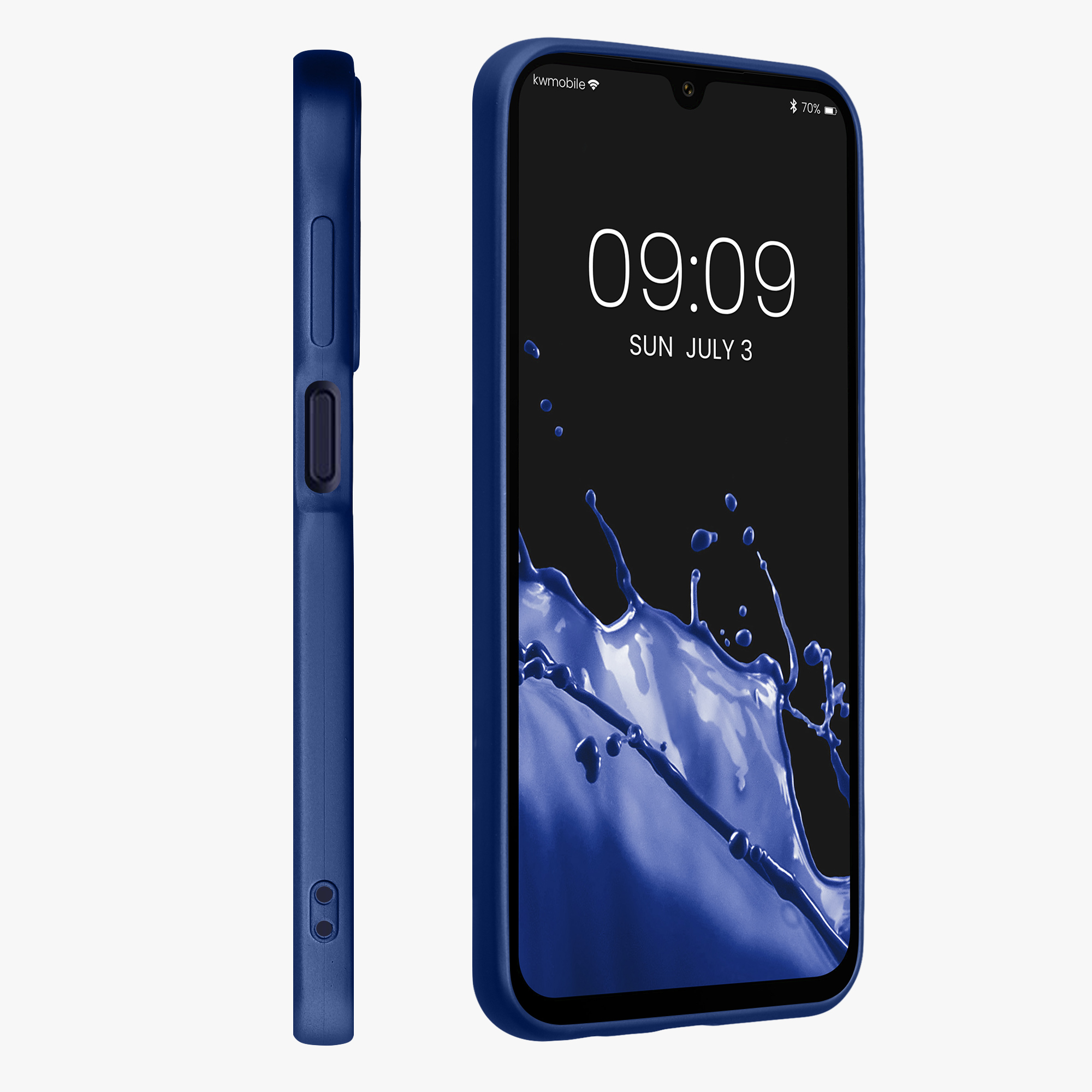 Kryt na mobil Samsung Galaxy A15 5G kwmobile TPU metalický Metalická modrá