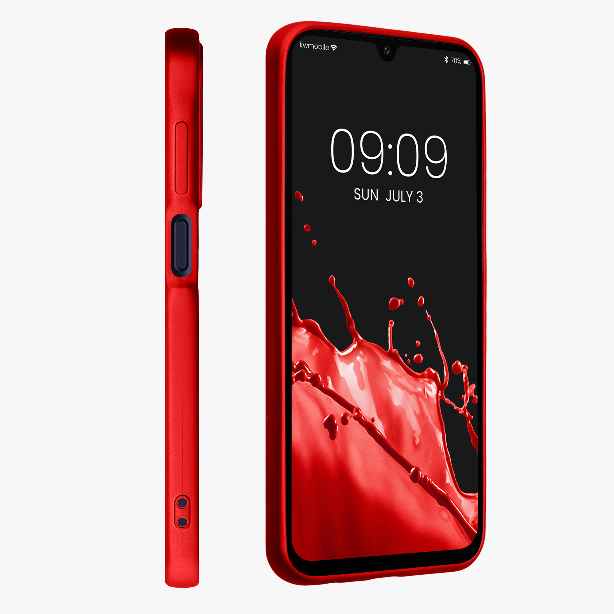 Kryt na mobil Samsung Galaxy A15 5G kwmobile TPU metalický Metalická tmavě červená