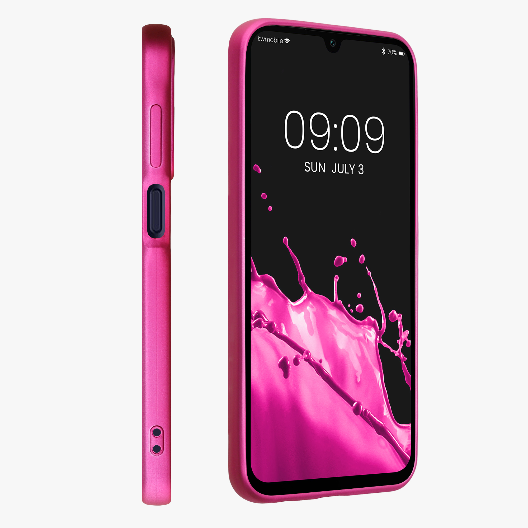 Kryt na mobil Samsung Galaxy A15 5G kwmobile TPU metalický Metalická růžová