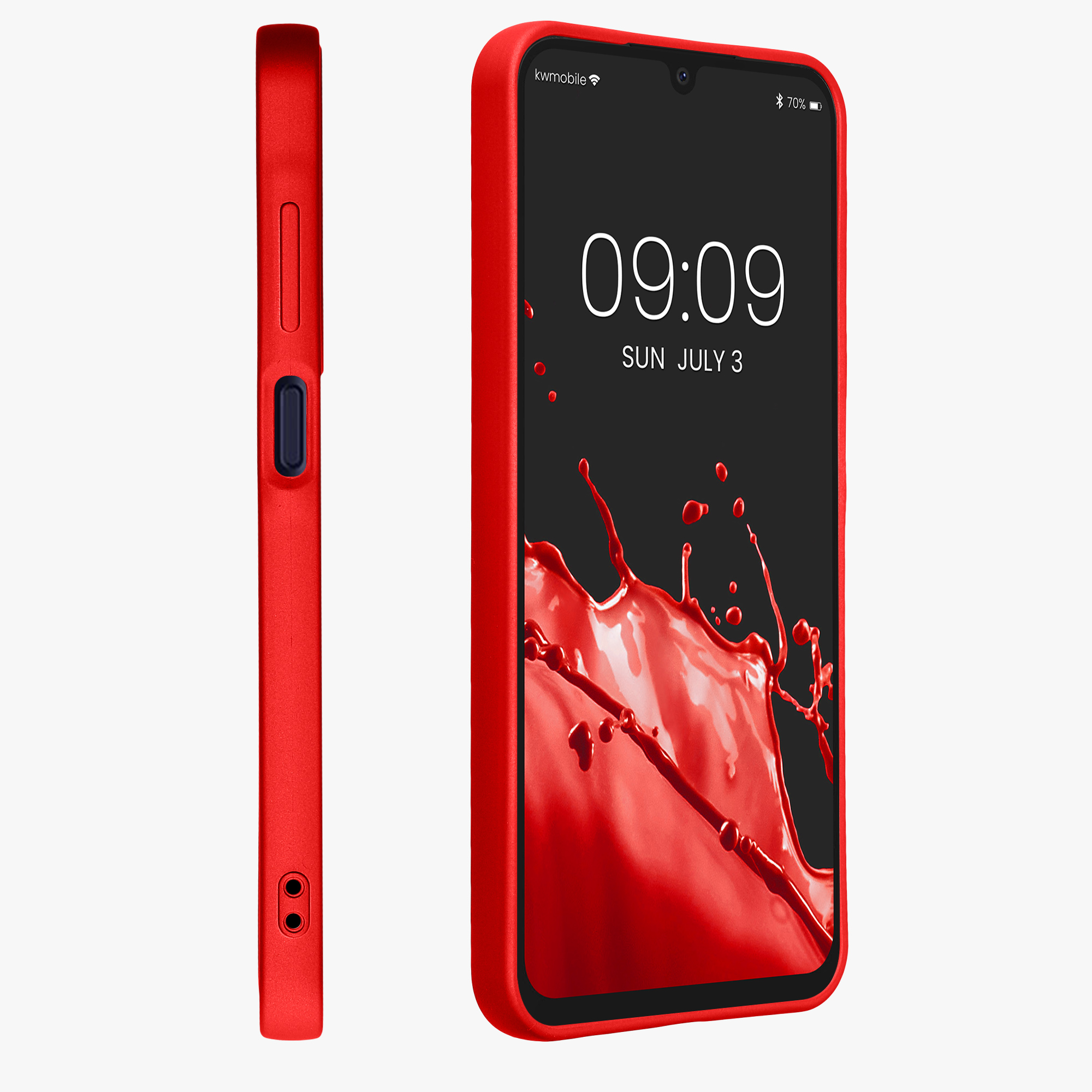 Kryt na mobil Samsung Galaxy A25 kwmobile TPU metalický Metalická tmavě červená