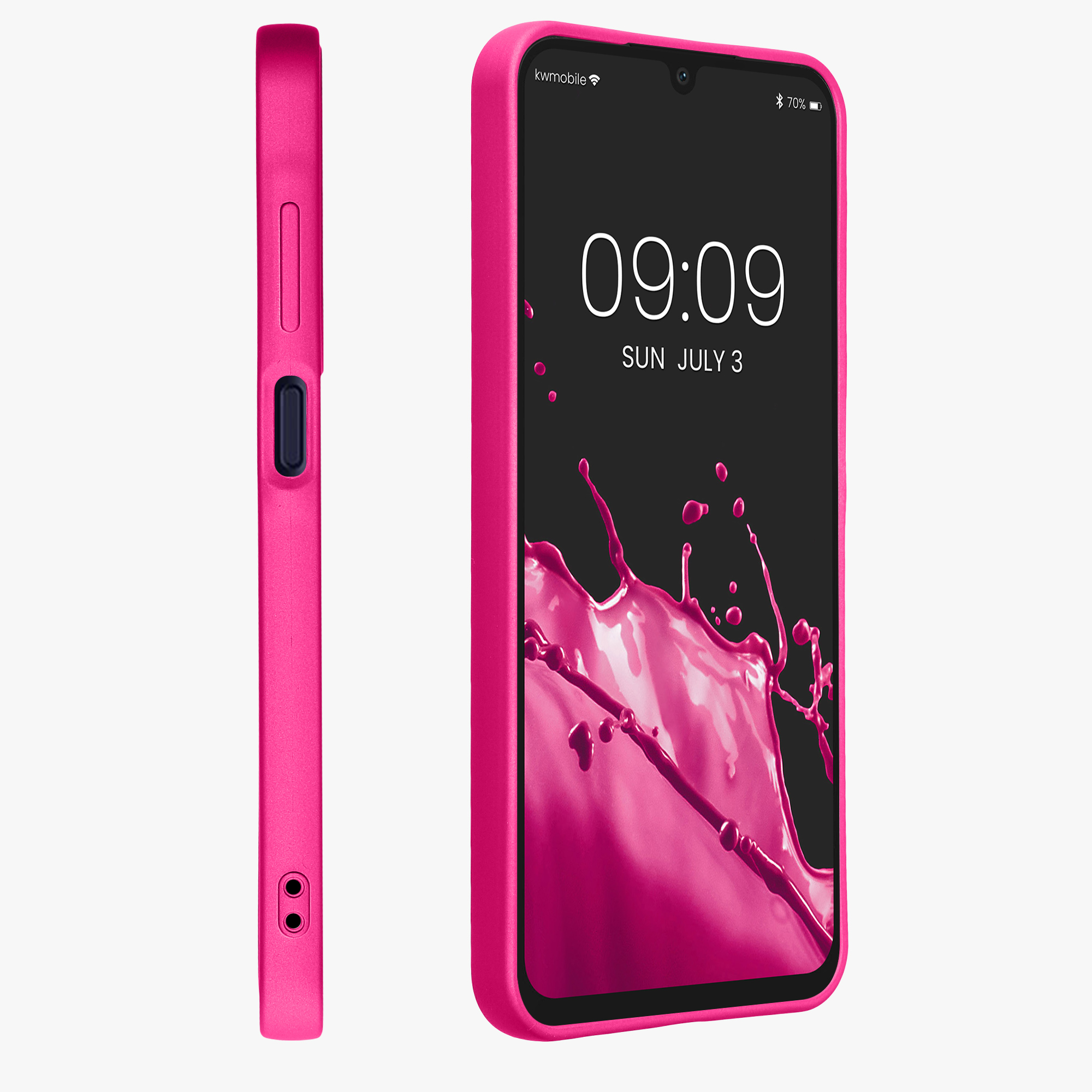 Pouzdro pro Samsung Galaxy A25 kwmobile tenké metalické silikonové - metalická růžová