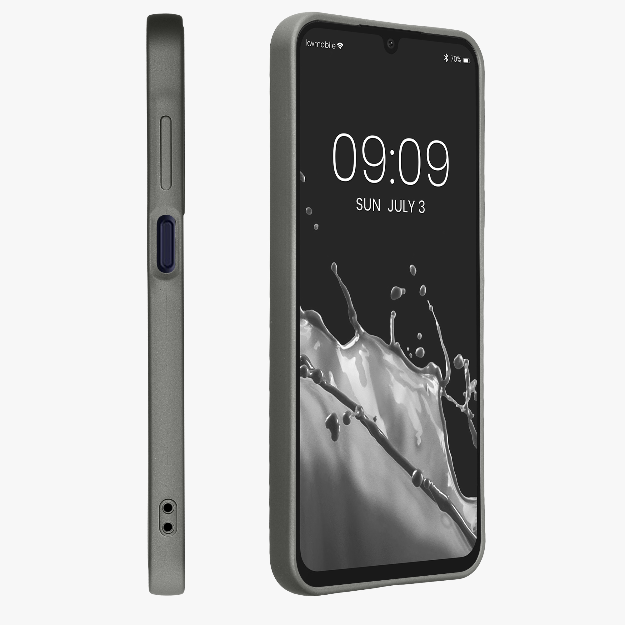 Kryt na mobil Samsung Galaxy A25 kwmobile TPU metalický Metalická šedá