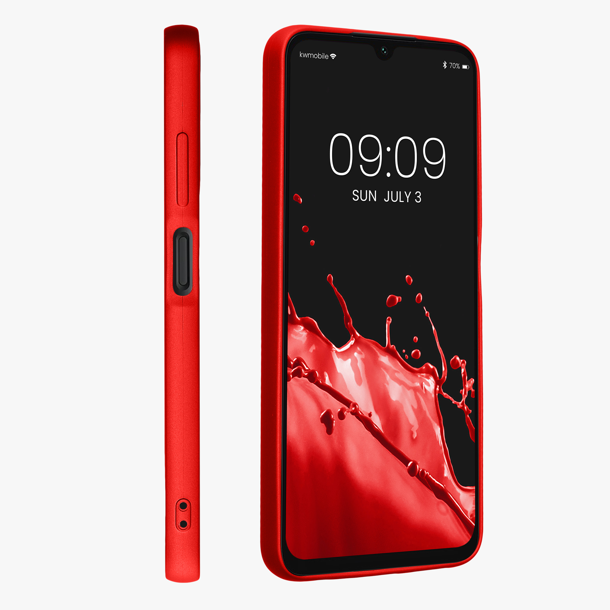 Kryt na mobil Samsung Galaxy A05s kwmobile metalicky tmavě červený