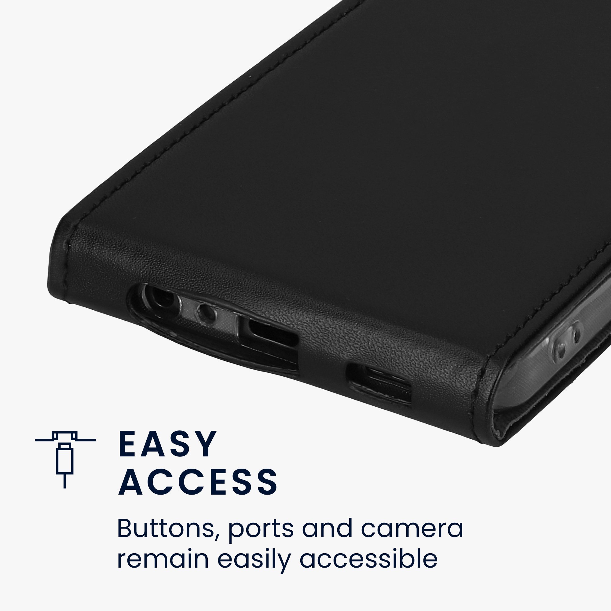 Flip pouzdro Samsung Galaxy A15 5G kwmobile PU kůže vertikální s magnetem Černá