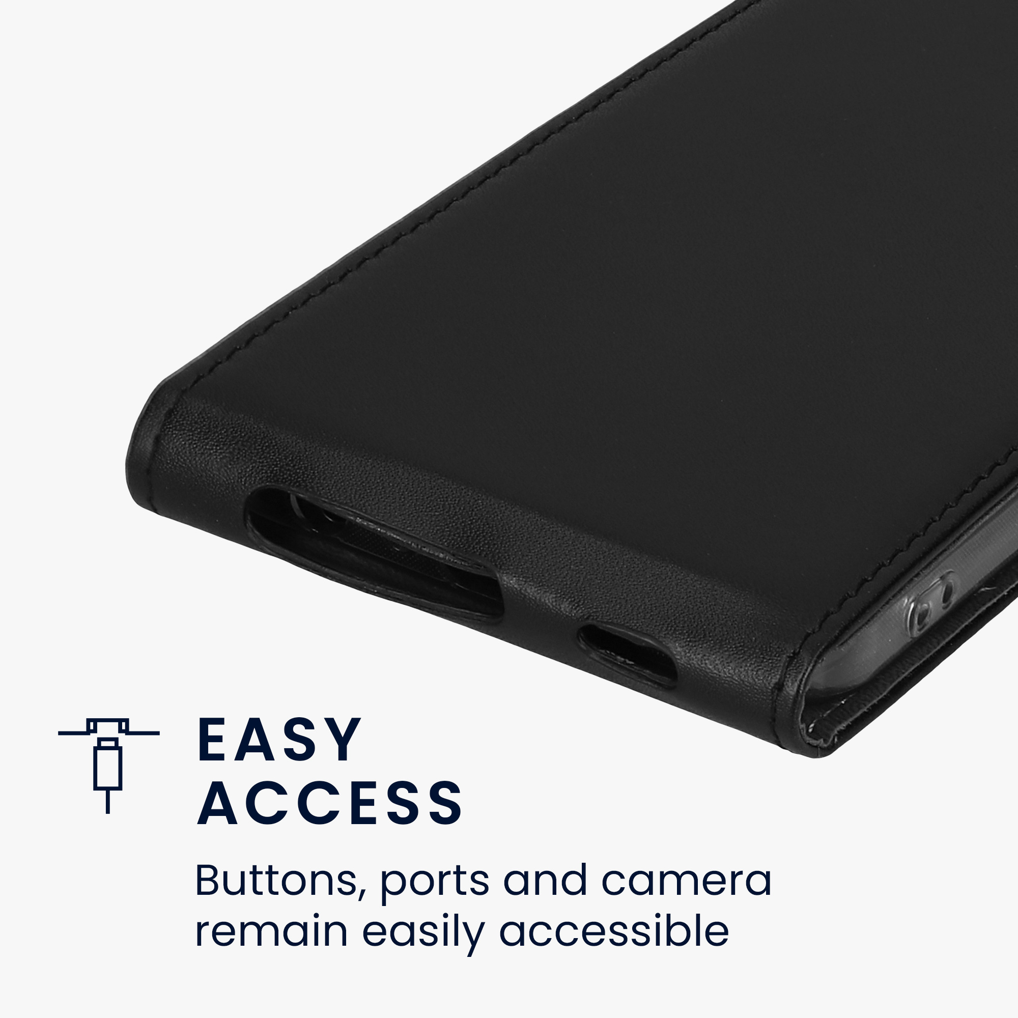 Flip pouzdro Samsung Galaxy A25 kwmobile PU kůže vertikální s magnetem Černá