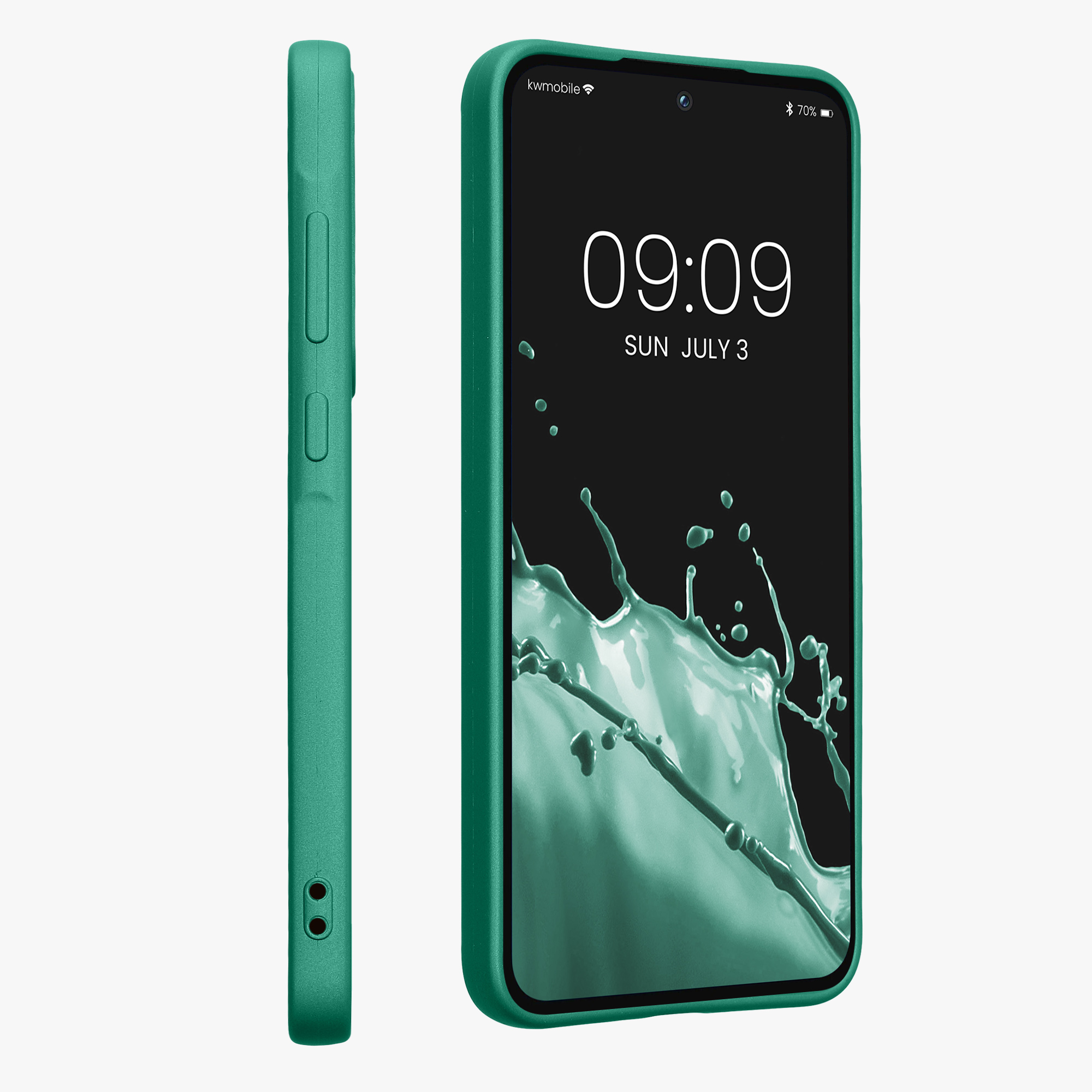 Metalický kryt na mobil Samsung Galaxy A35 kwmobile metalicky tmavě zelený