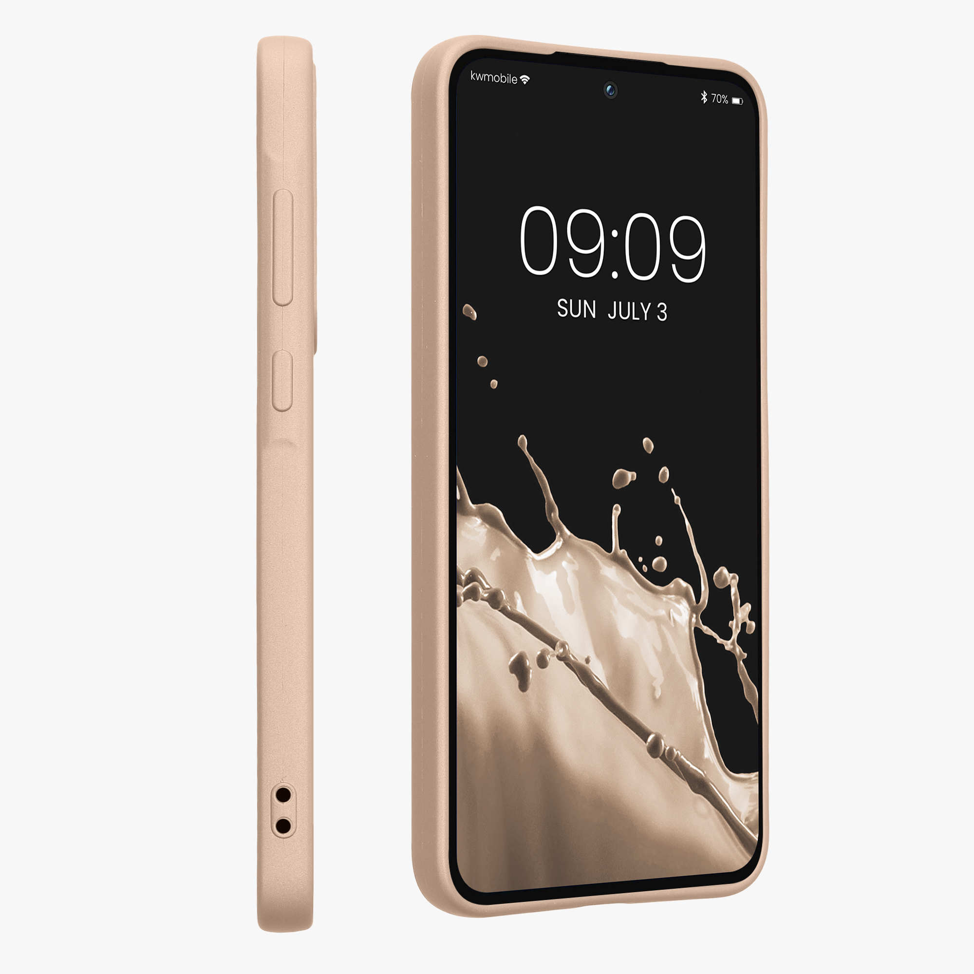 Pouzdro pro Samsung Galaxy A35 kwmobile tenké metalické silikonové - metalický zlatá