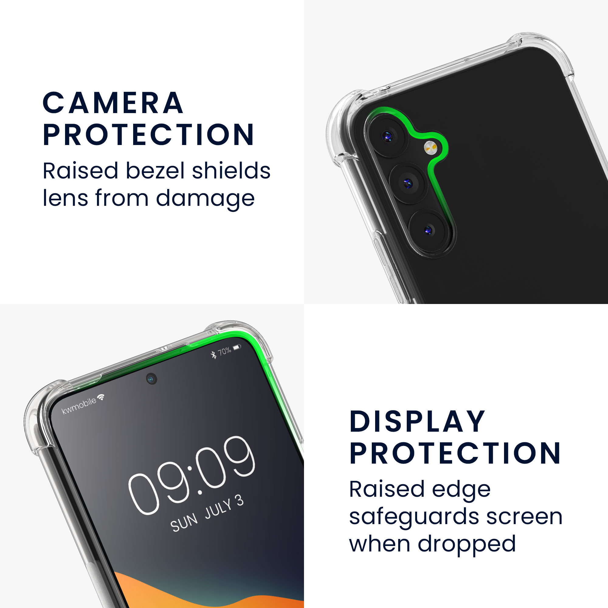 Průhledný kryt na mobil Samsung Galaxy A54 5G kwmobile TPU s poutkem na zápěstí transparentní