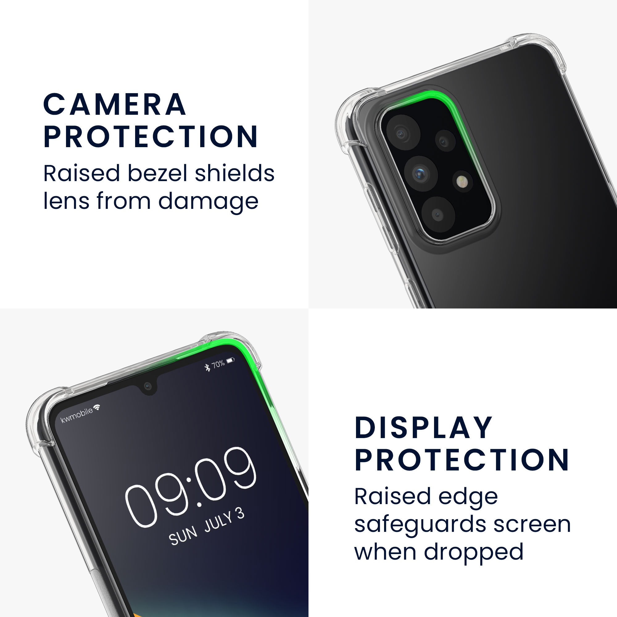 Průhledný kryt na mobil Samsung Galaxy A33 5G kwmobile TPU s poutkem na zápěstí Transparentní / černá