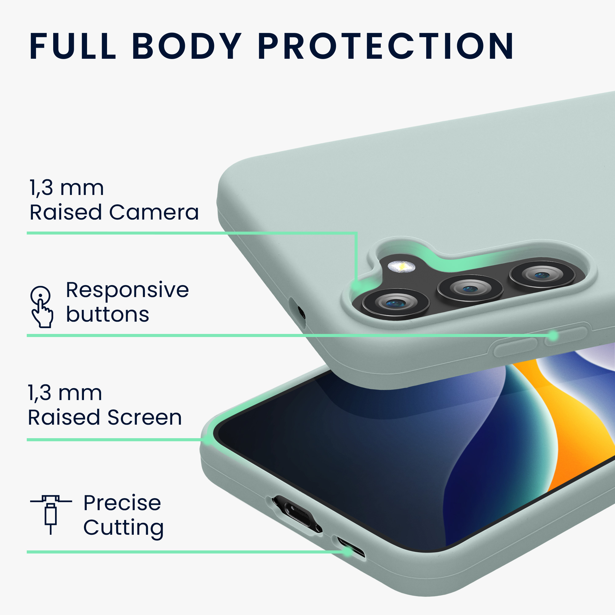 Kryt na mobil Samsung Galaxy S24 FE kwmobile mentolová Cool Mint