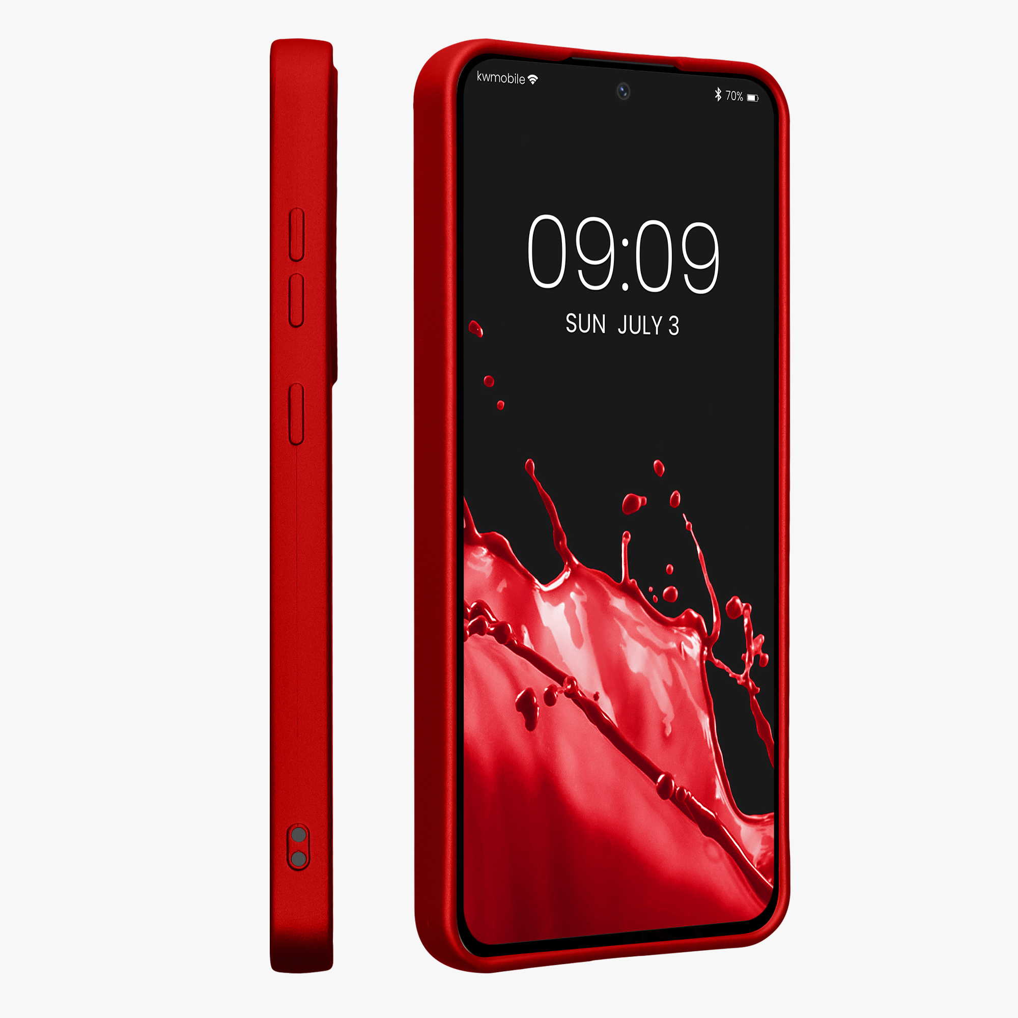Metalický kryt Samsung Galaxy S24 FE kwmobile metalická tmavě červená