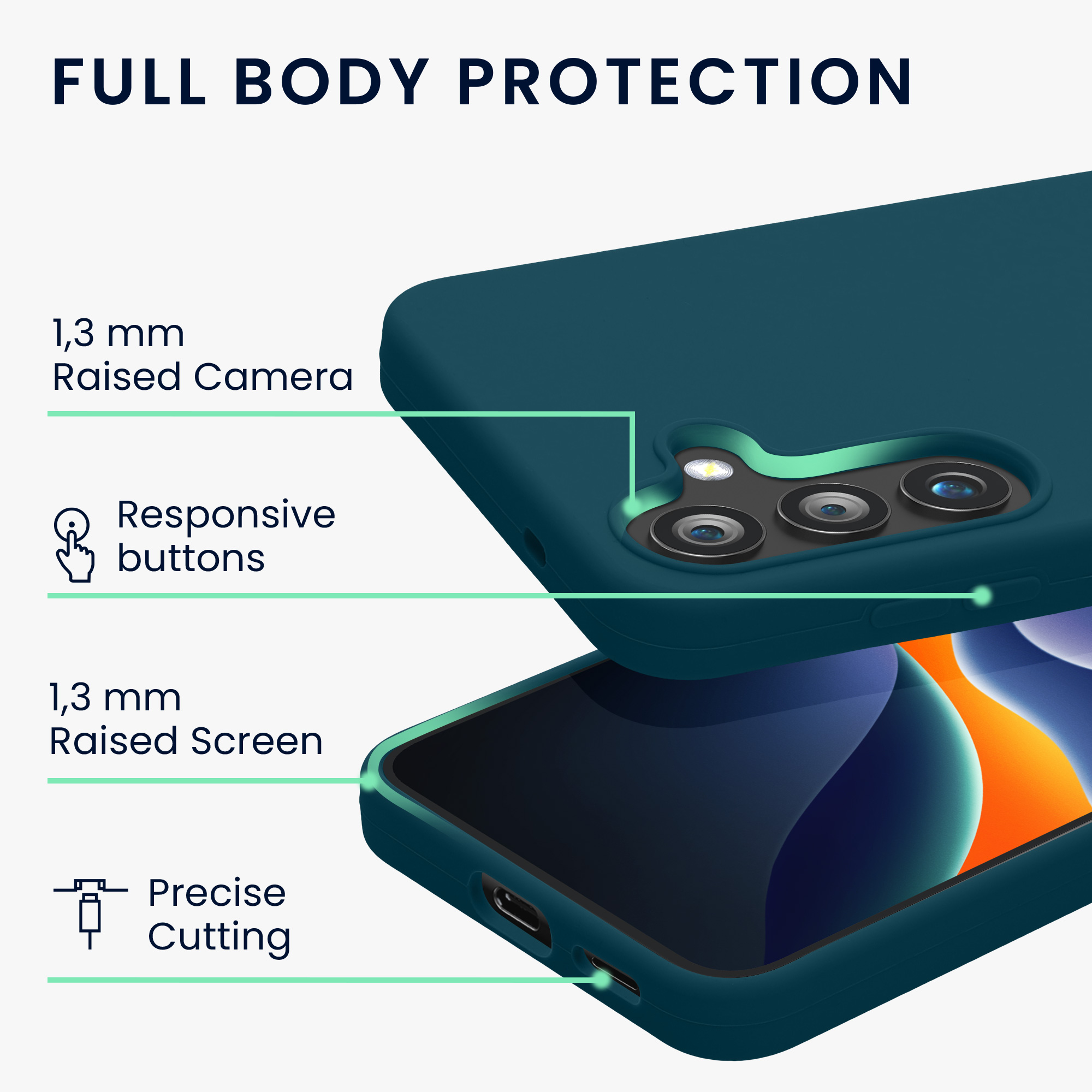 Kryt na mobil Samsung Galaxy S25 kwmobile matná petrolejová Teal Matte