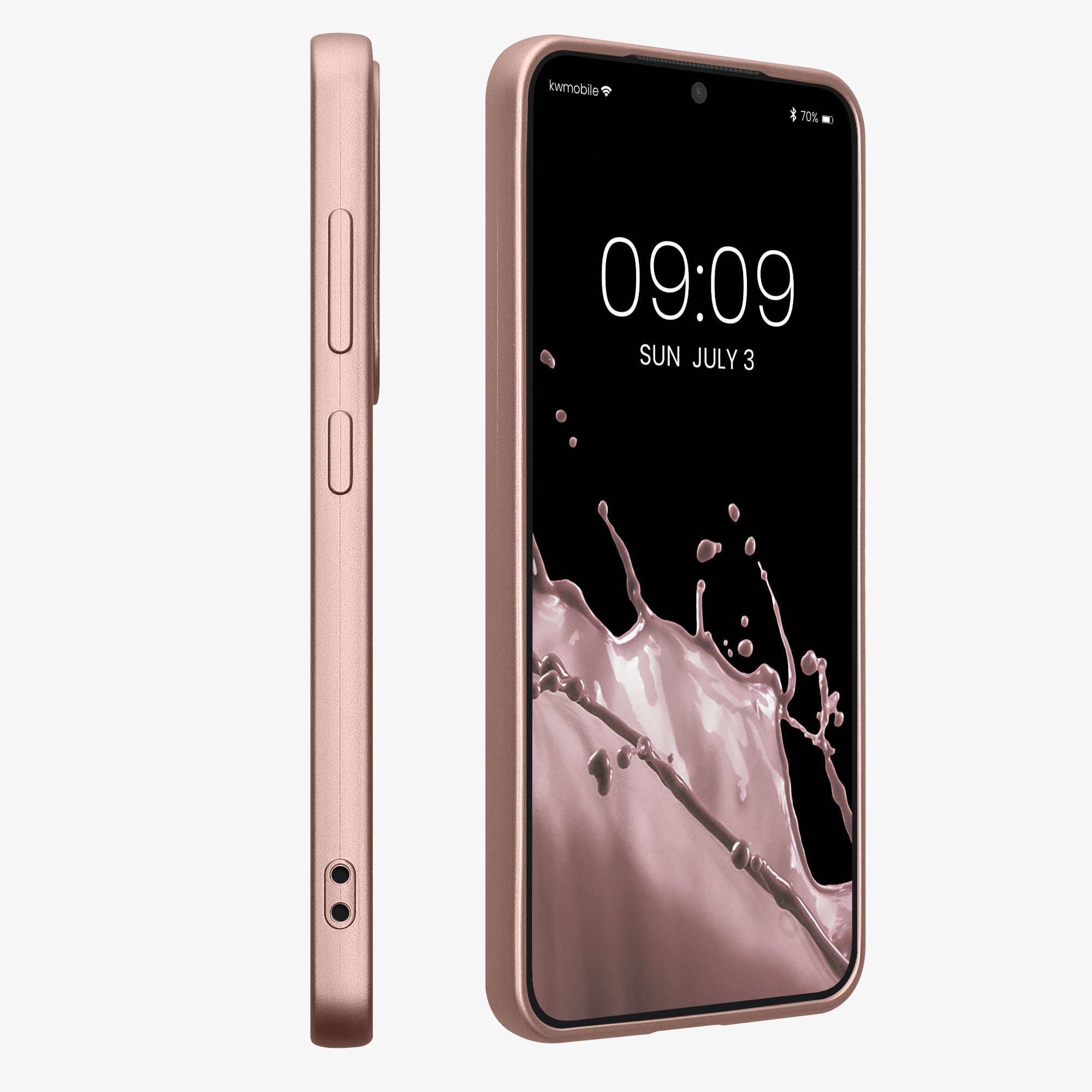 Metalický kryt Samsung Galaxy S25 kwmobile metalická růžově zlatá