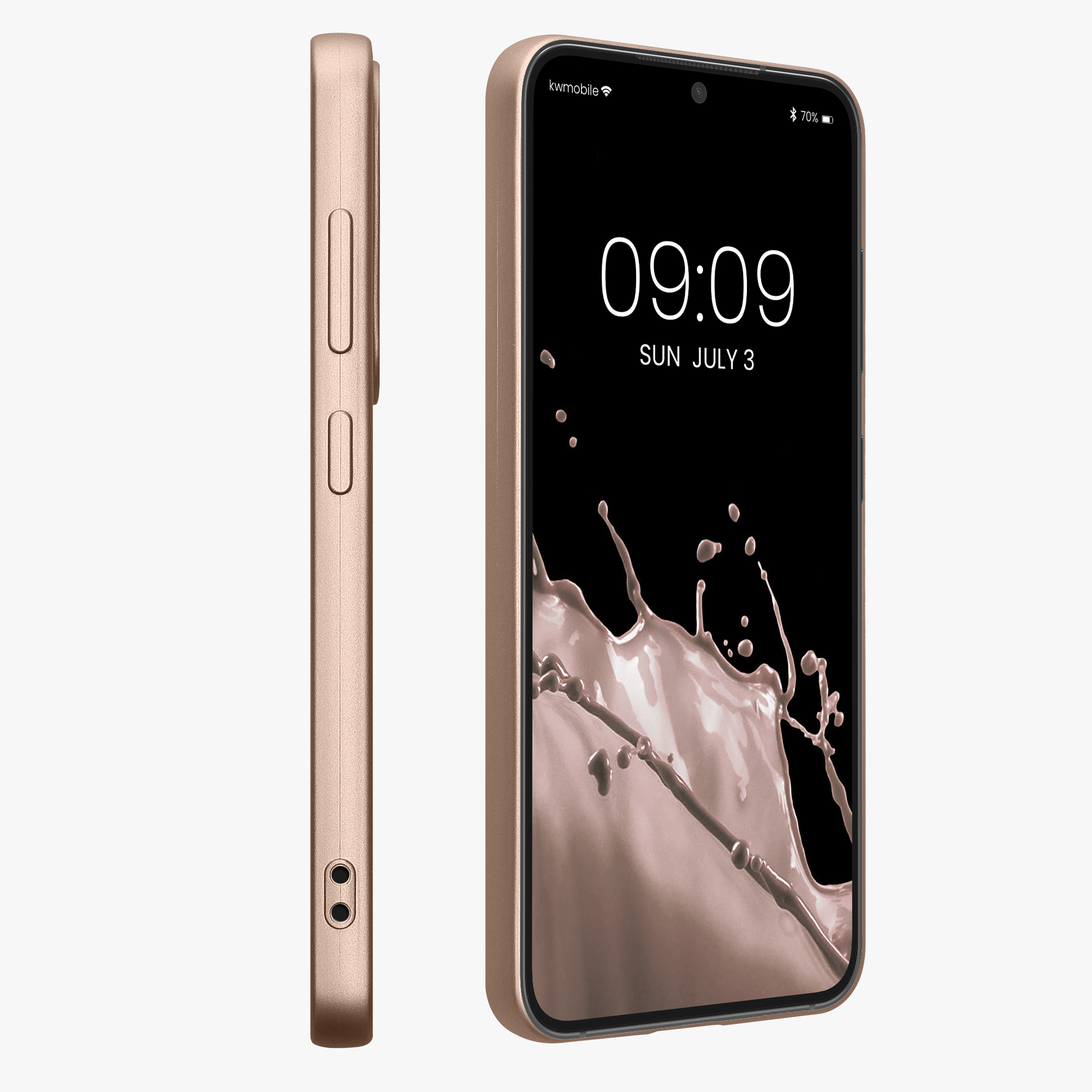 Metalický kryt Samsung Galaxy S25 kwmobile metalická zlatá