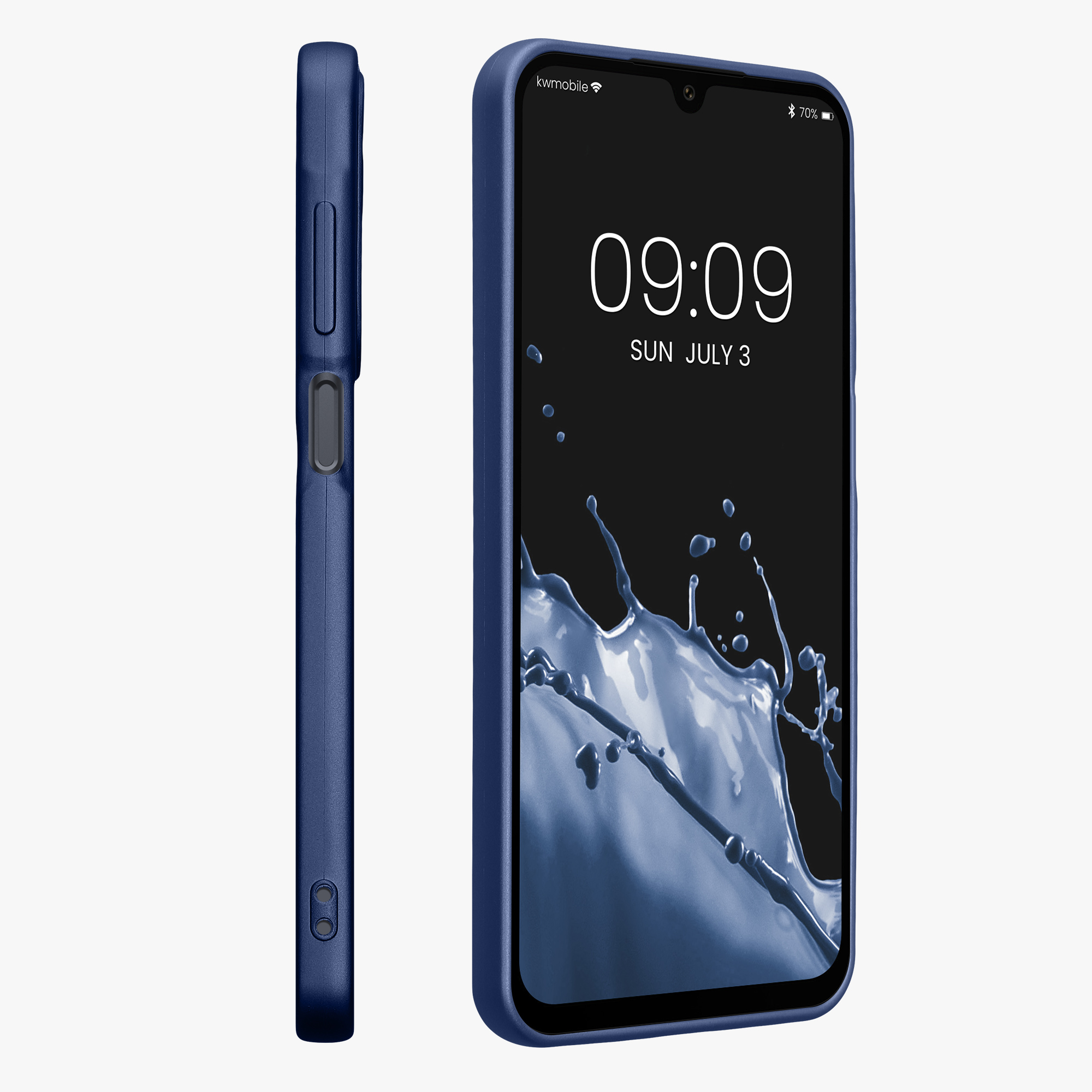 Kryt na mobil Samsung Galaxy A16 5G kwmobile TPU metalický Metalická modrá