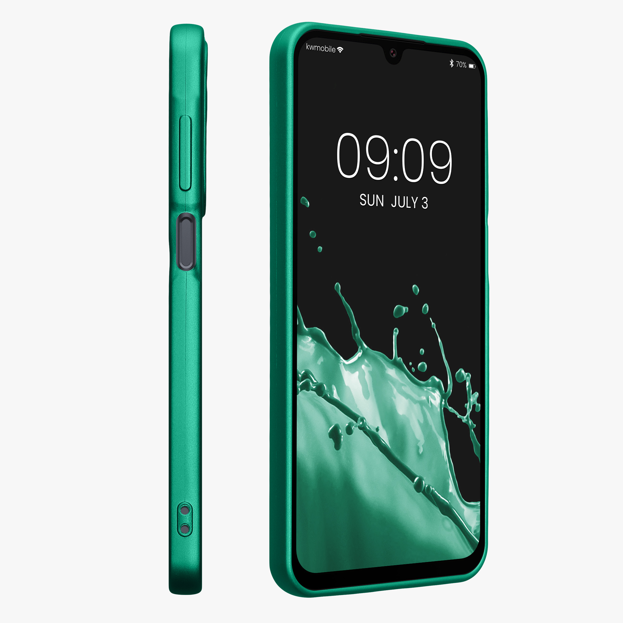 Kryt na mobil Samsung Galaxy A16 5G kwmobile TPU metalický Tmavě metalická zelená