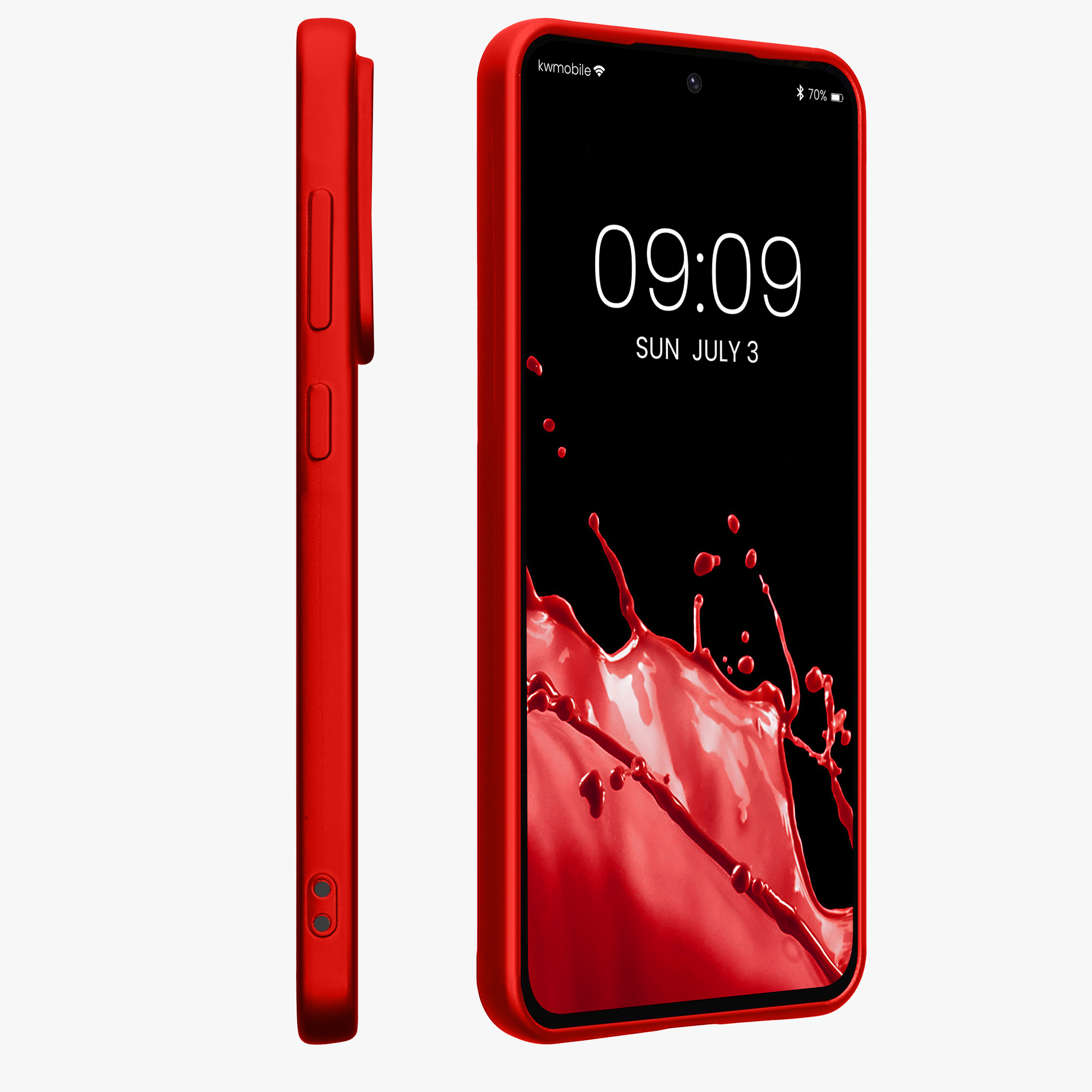 Kryt na mobil Samsung Galaxy A56 5G kwmobile TPU metalický Metalická tmavě červená