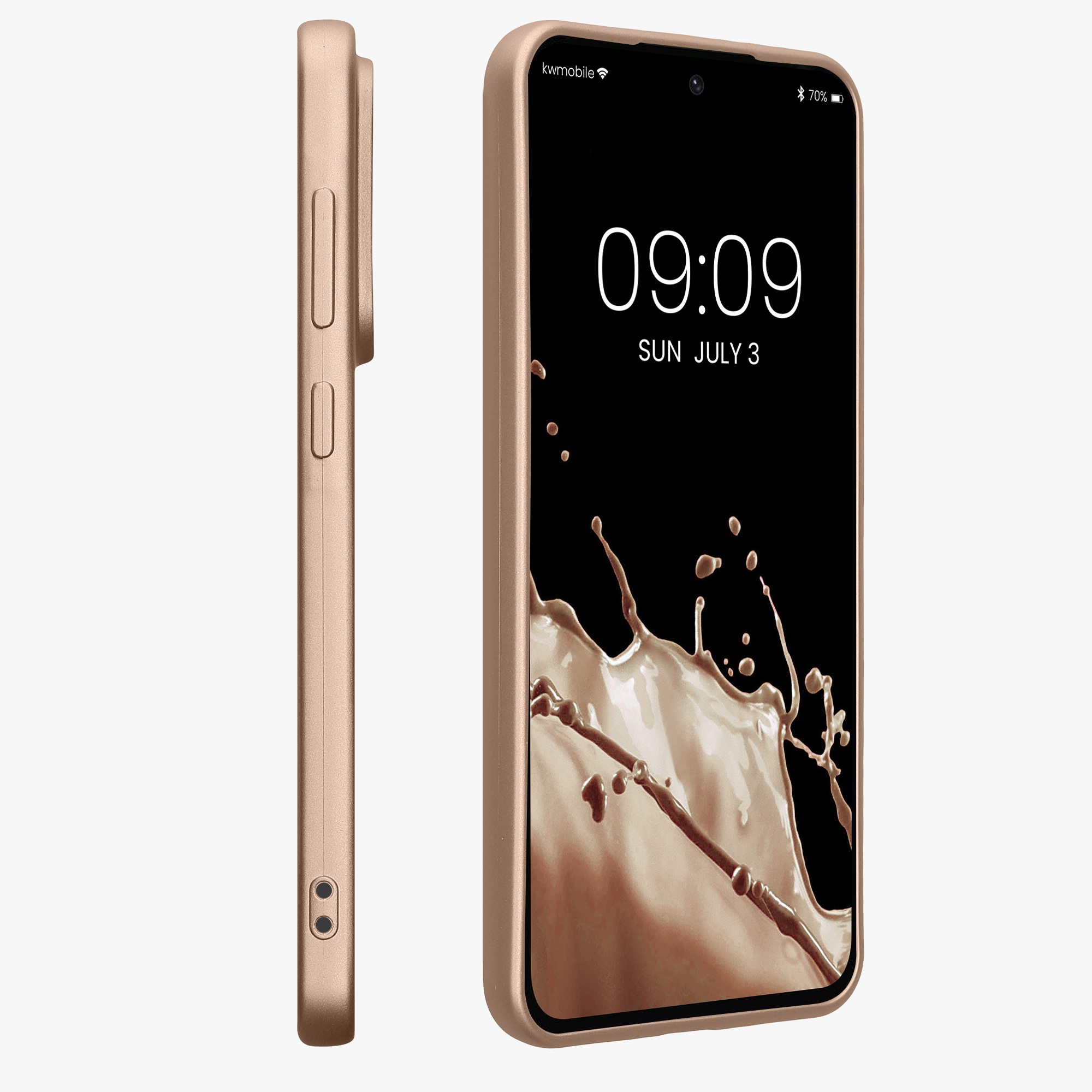 Pouzdro pro Samsung Galaxy A56 5G kwmobile tenké metalické silikonové - metalický zlatá