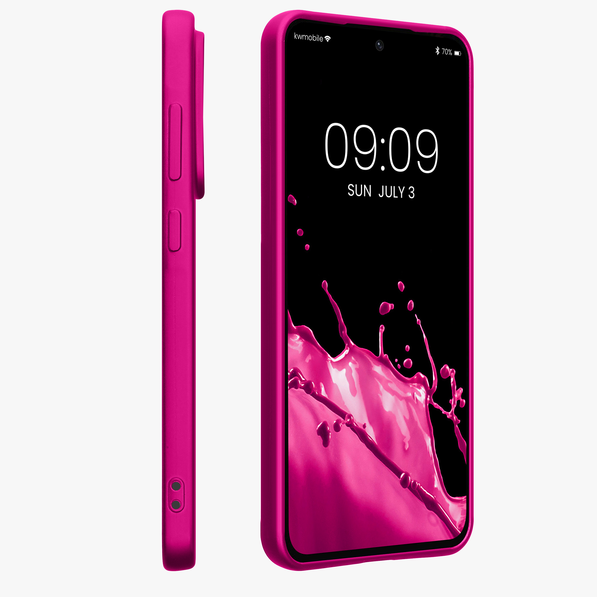 Kryt na mobil Samsung Galaxy A56 5G kwmobile TPU metalický Metalická růžová