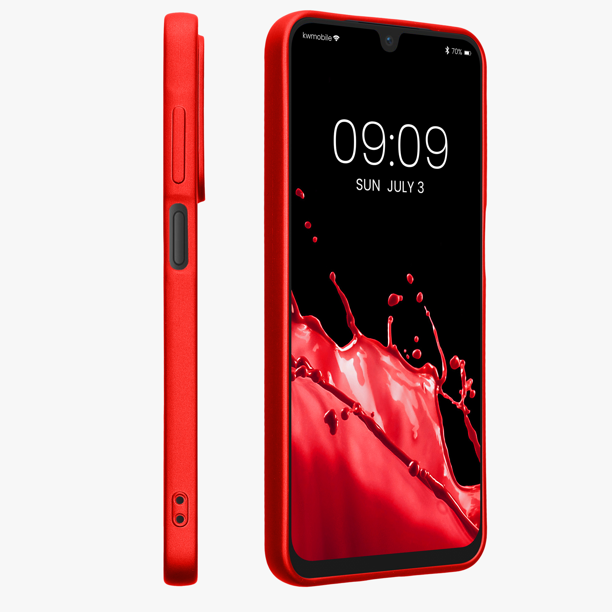 Kryt na mobil Samsung Galaxy A26 5G kwmobile TPU metalický Metalická tmavě červená