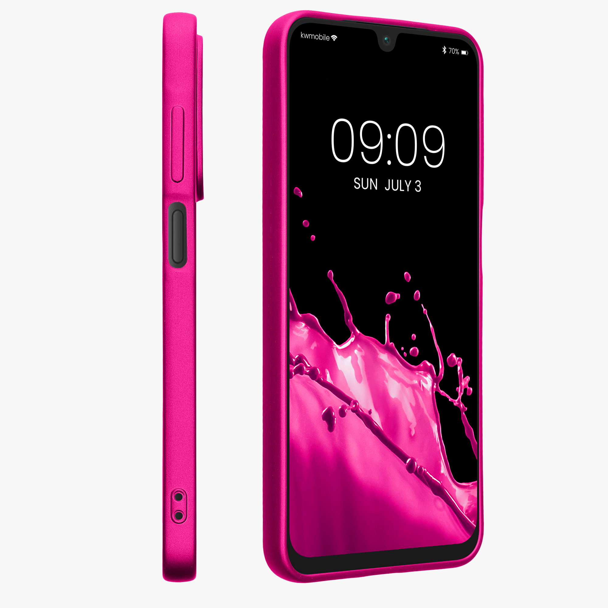 Kryt na mobil Samsung Galaxy A26 5G kwmobile TPU metalický Metalická růžová